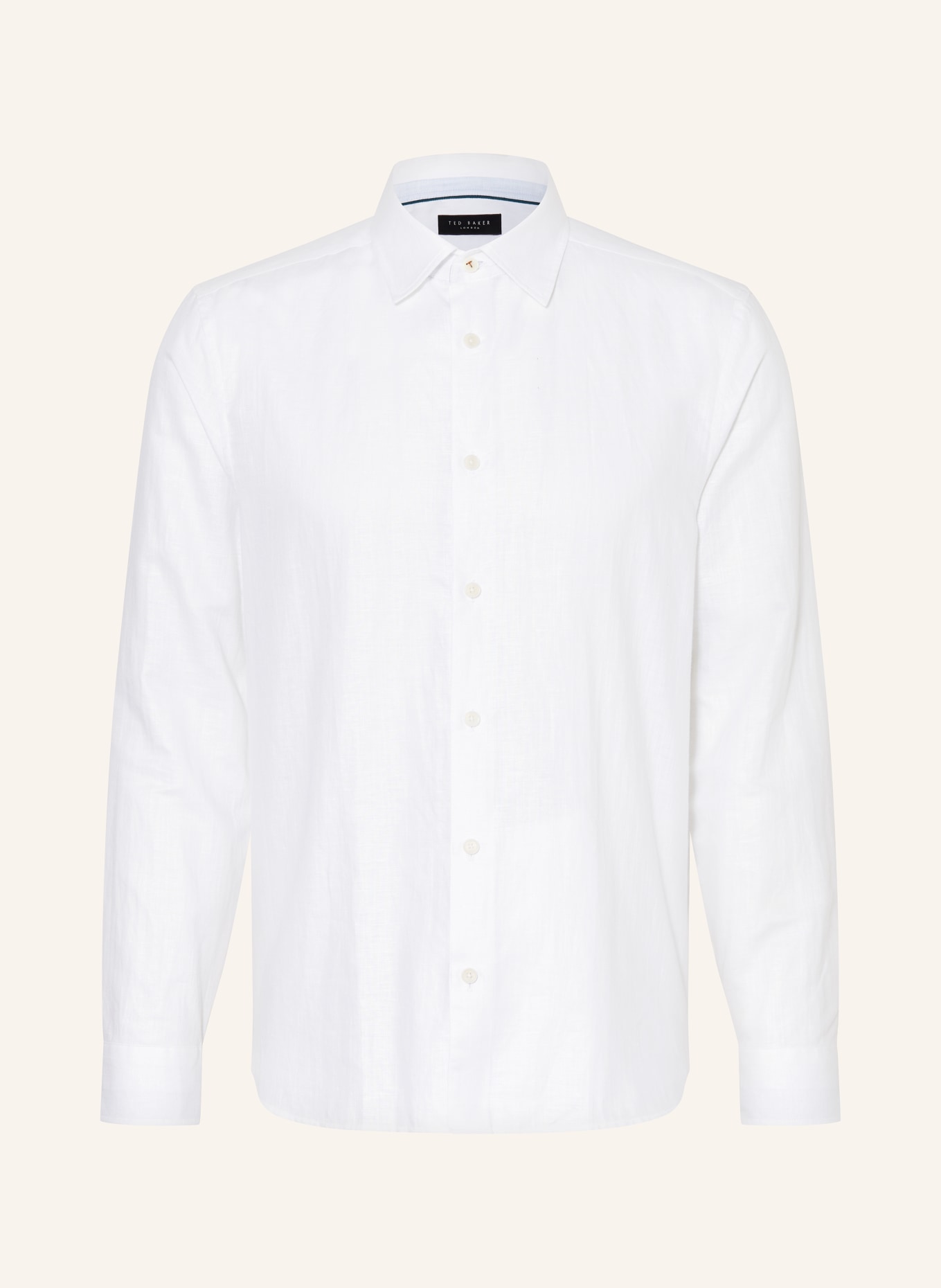 TED BAKER Shirt ROMEOS regular fit with linen, Color: WHITE (Image 1)