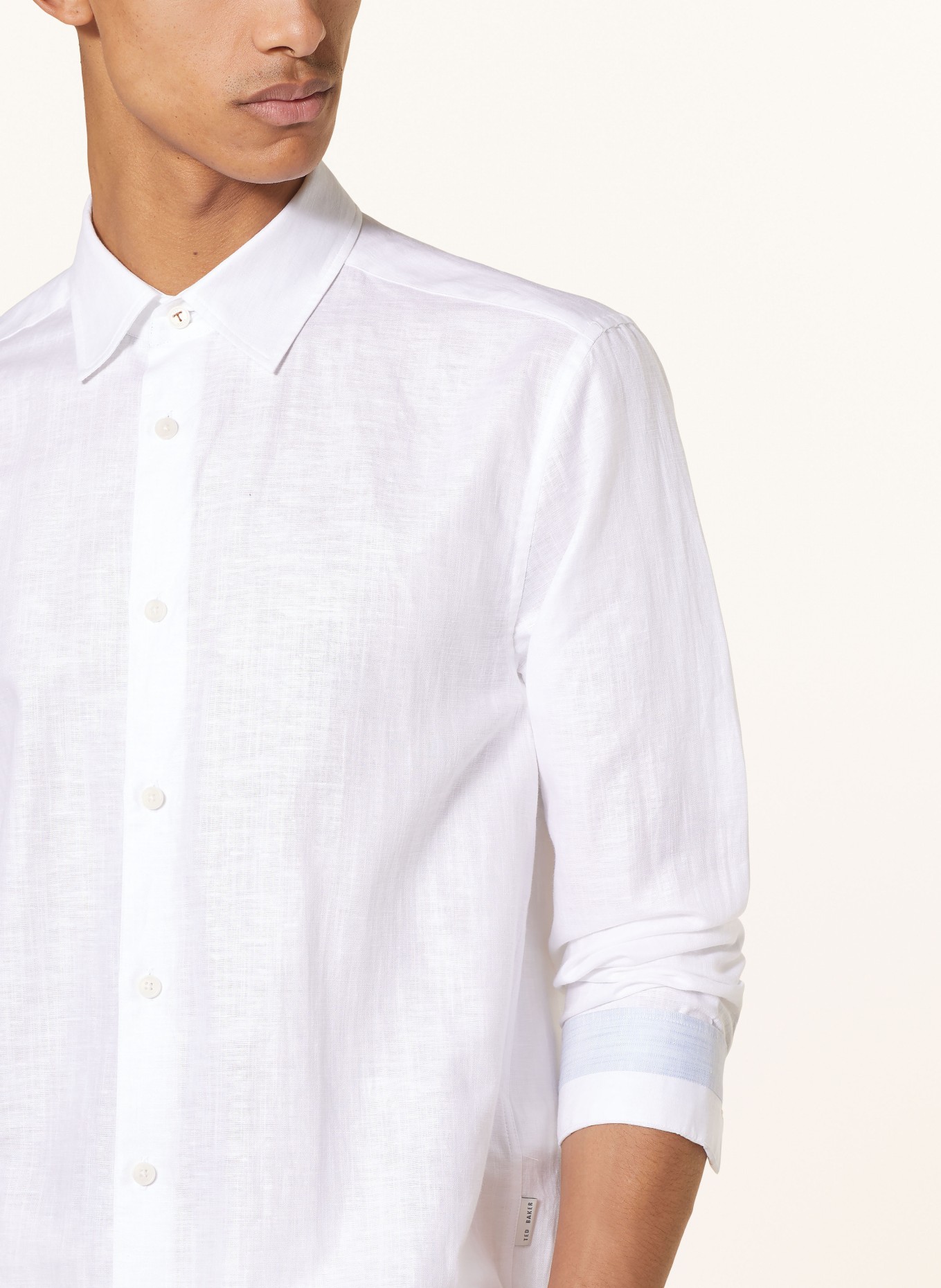 TED BAKER Shirt ROMEOS regular fit with linen, Color: WHITE (Image 4)