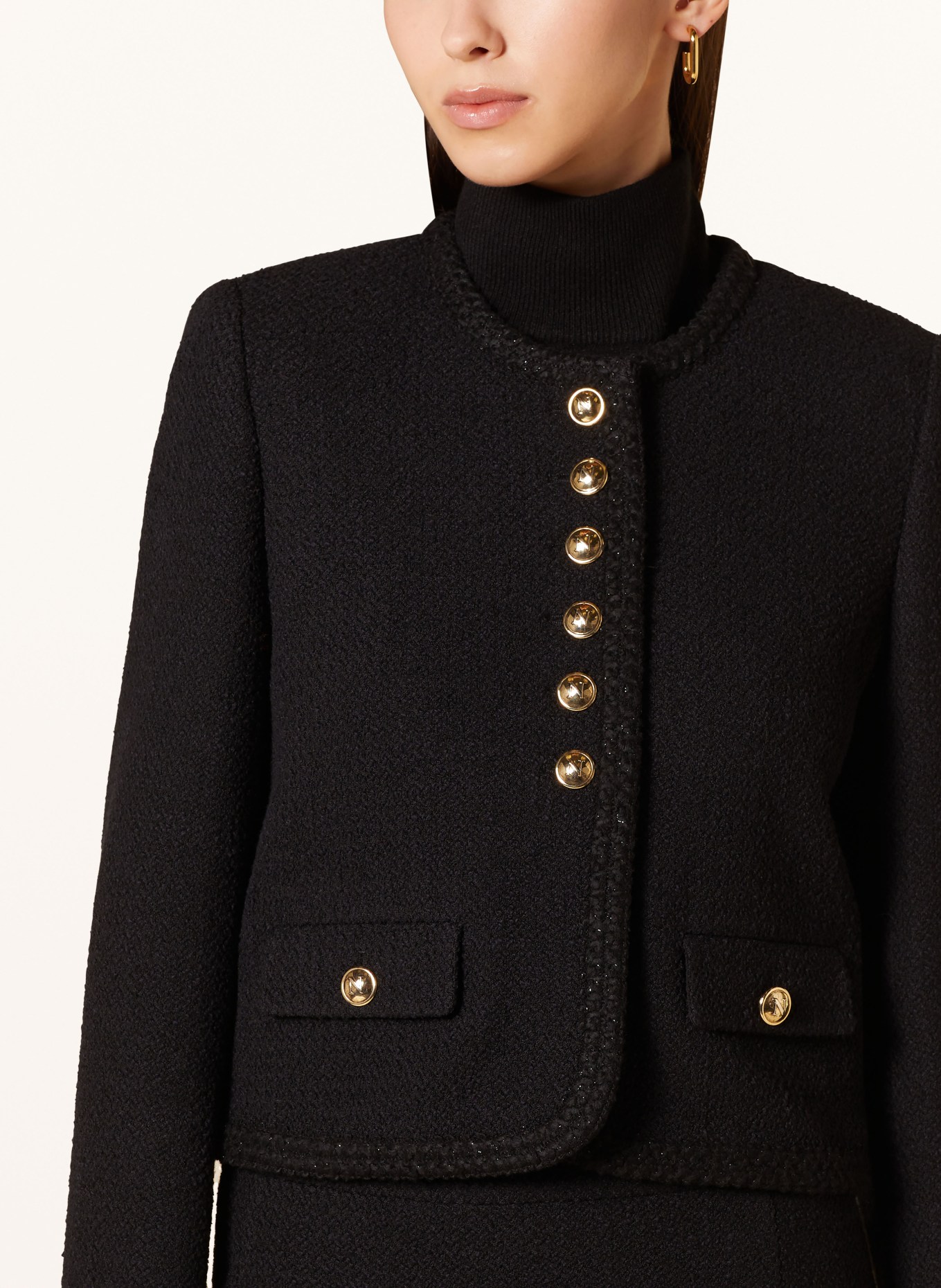 NVSCO Boxy jacket in tweed, Color: BLACK (Image 4)