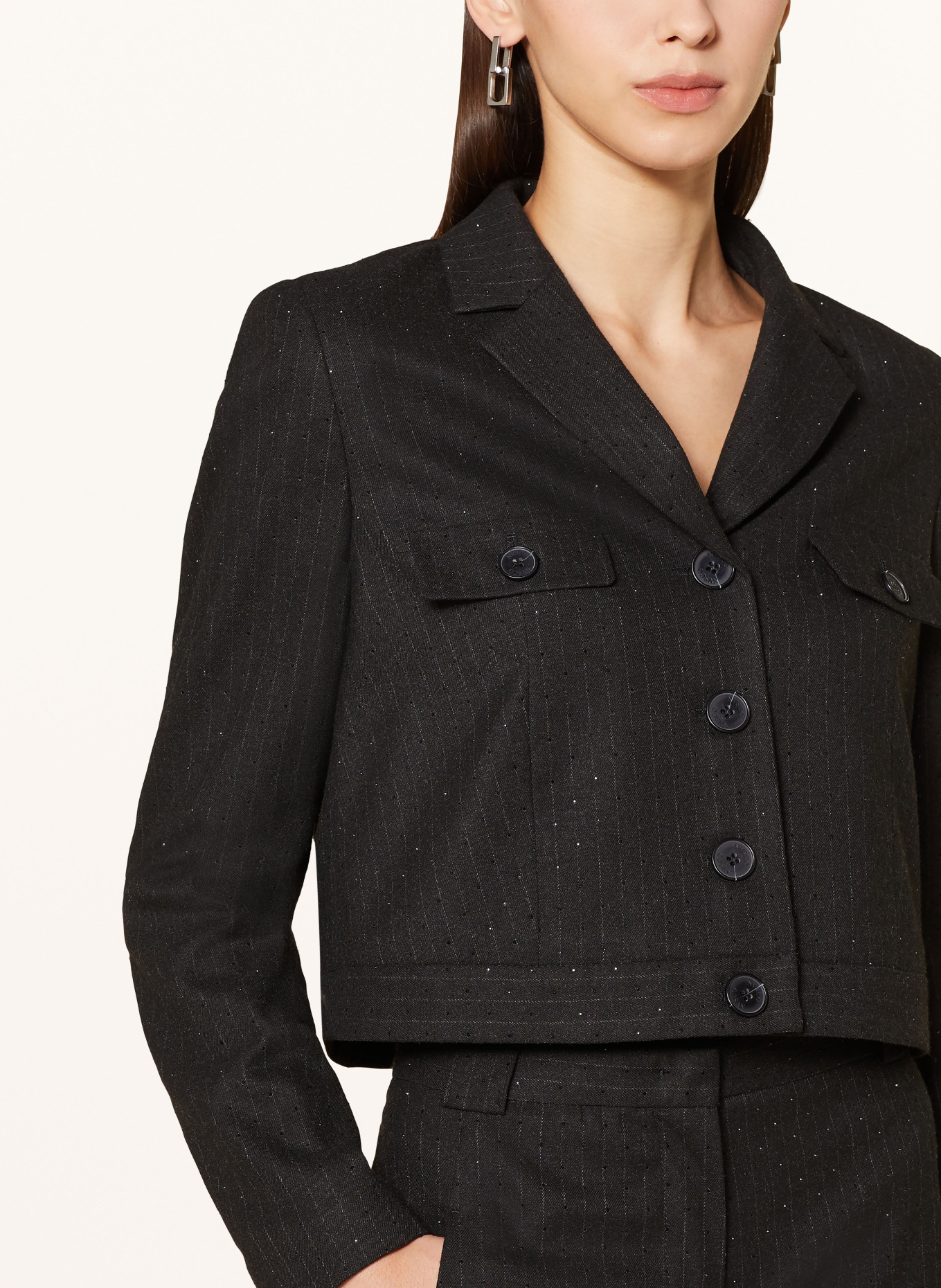 NVSCO Cropped blazer, Color: BLACK (Image 4)