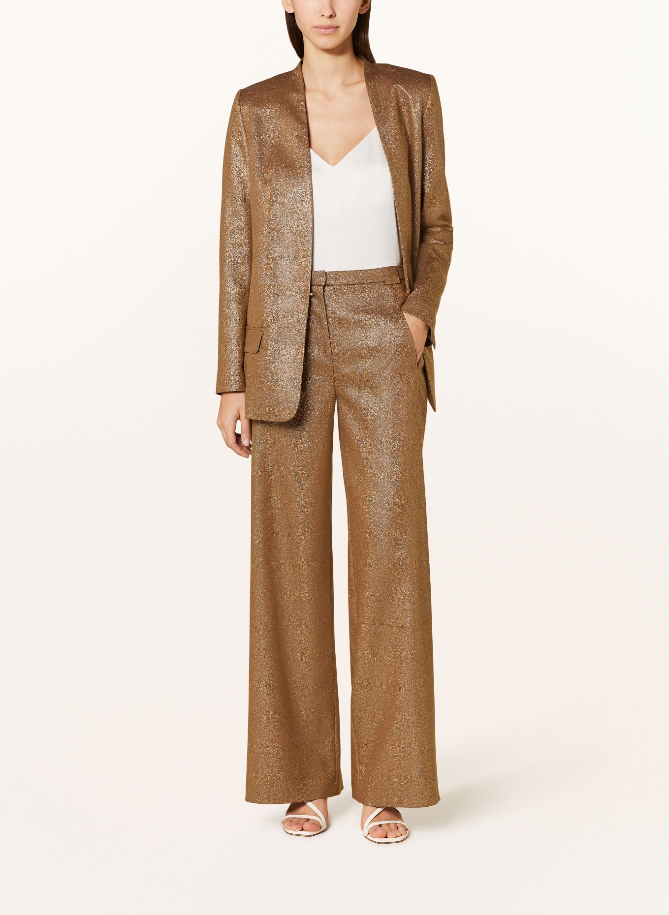 NVSCO Wide leg trousers, Color: BROWN/ GOLD (Image 2)