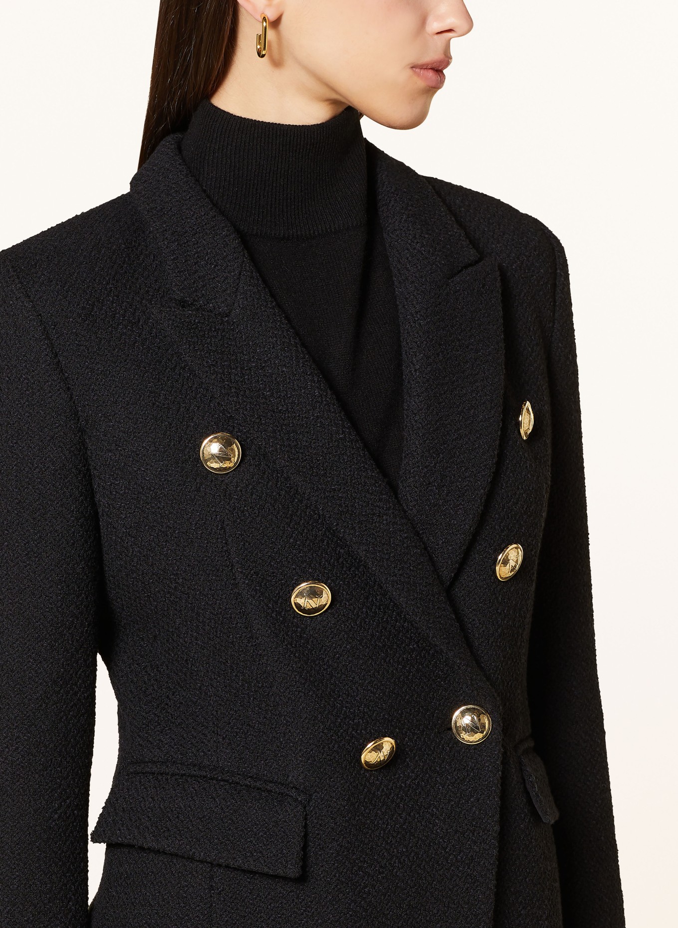 NVSCO Tweed blazer, Color: BLACK (Image 4)