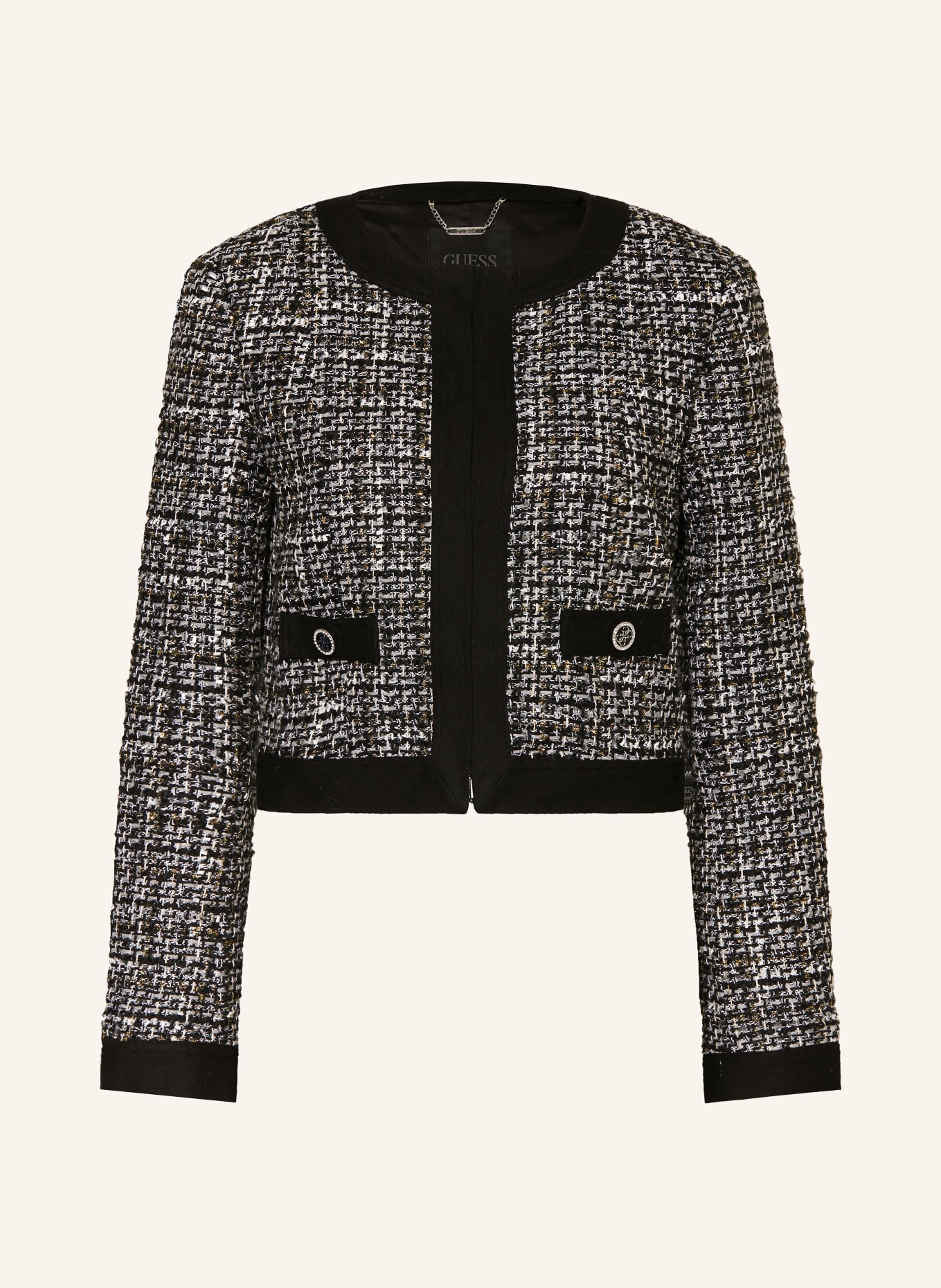 GUESS Tweed jacket YVONNE with glitter thread