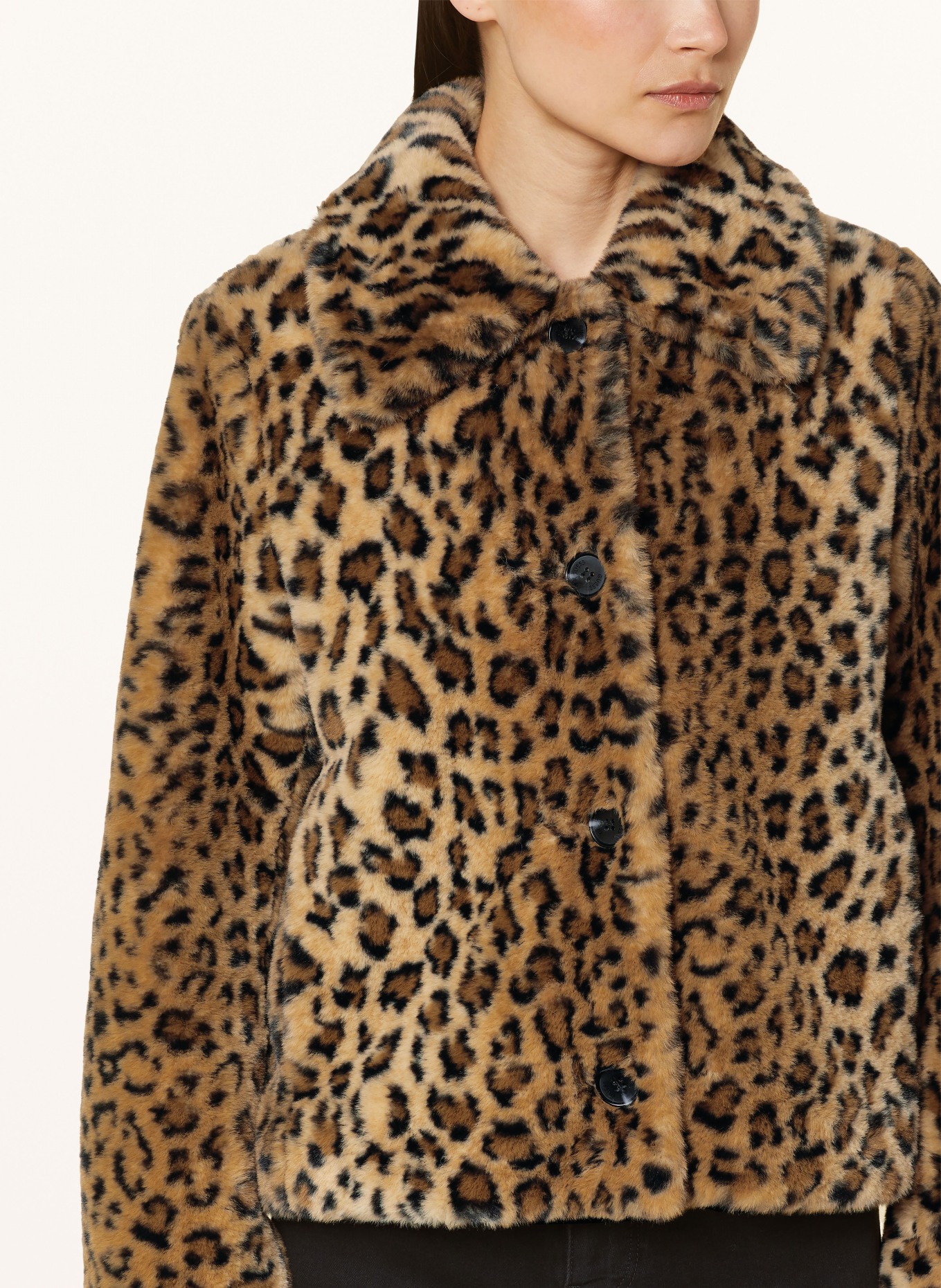 GUESS Kunstfell-Jacke CECILE: BRAUN/ DUNKELBRAUN