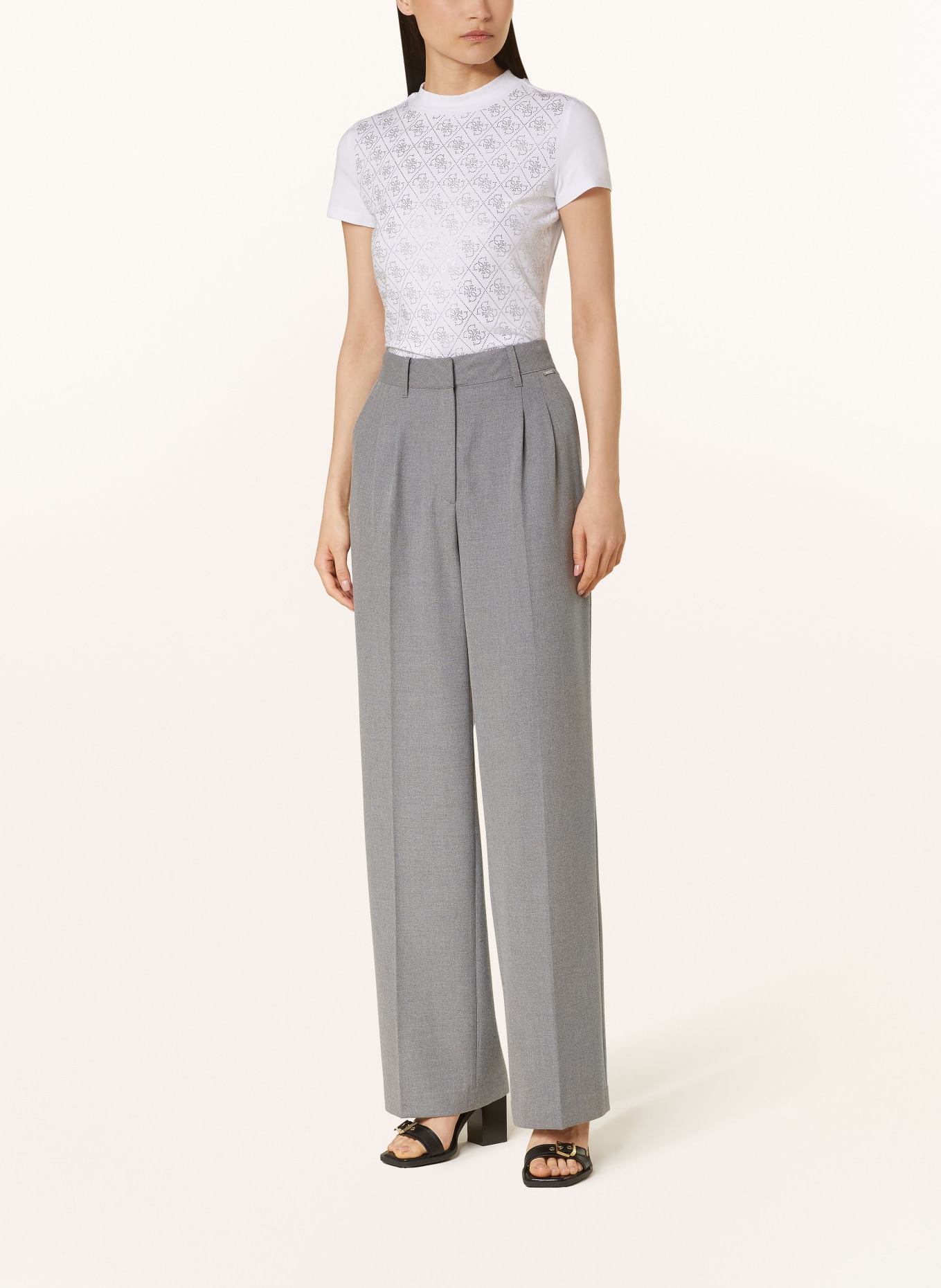 GUESS Wide leg trousers DORIS: GRAY