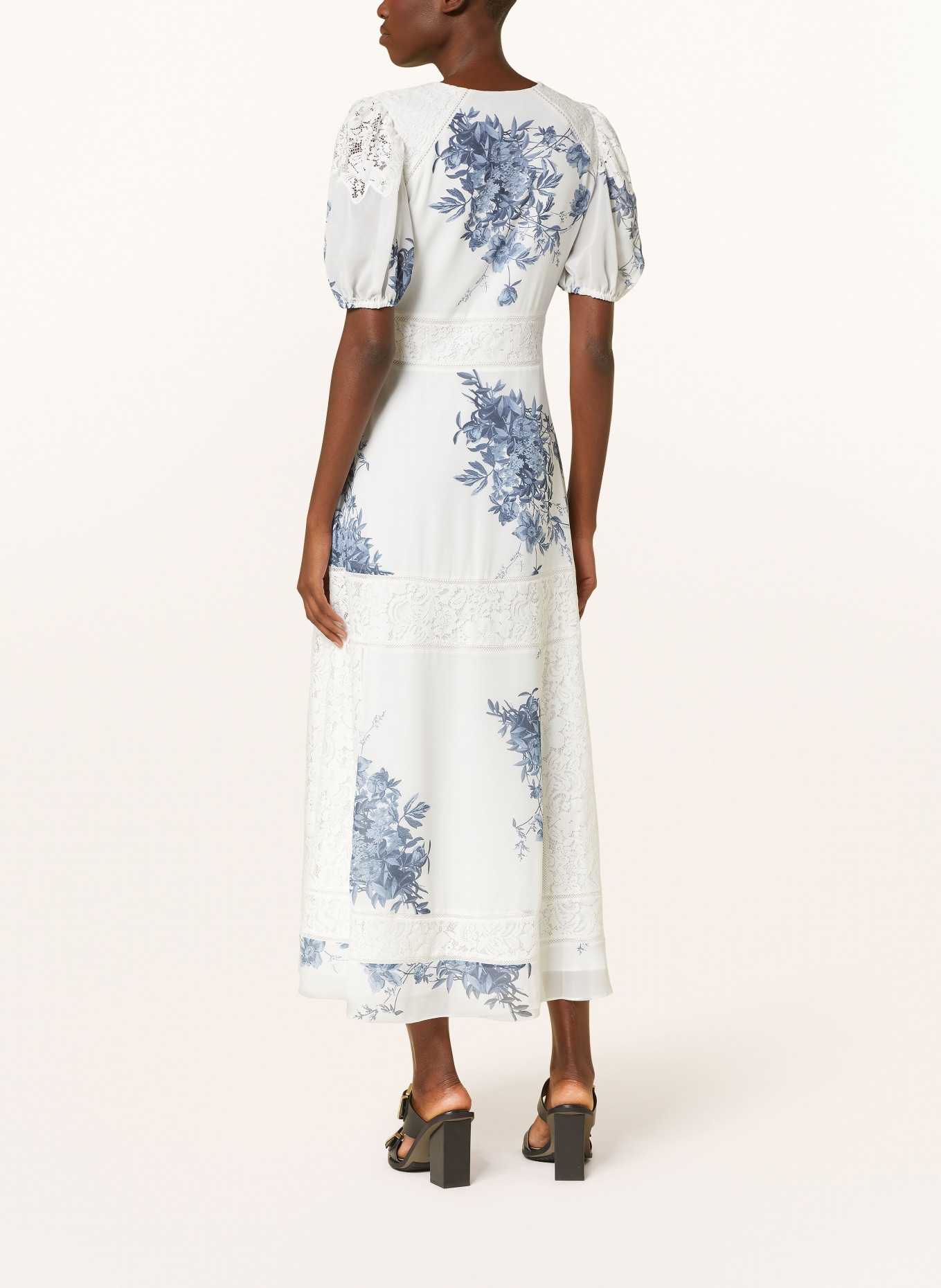ALLSAINTS Dress DINAH DEKORAH with broderie anglaise, Color: WHITE/ BLUE (Image 3)