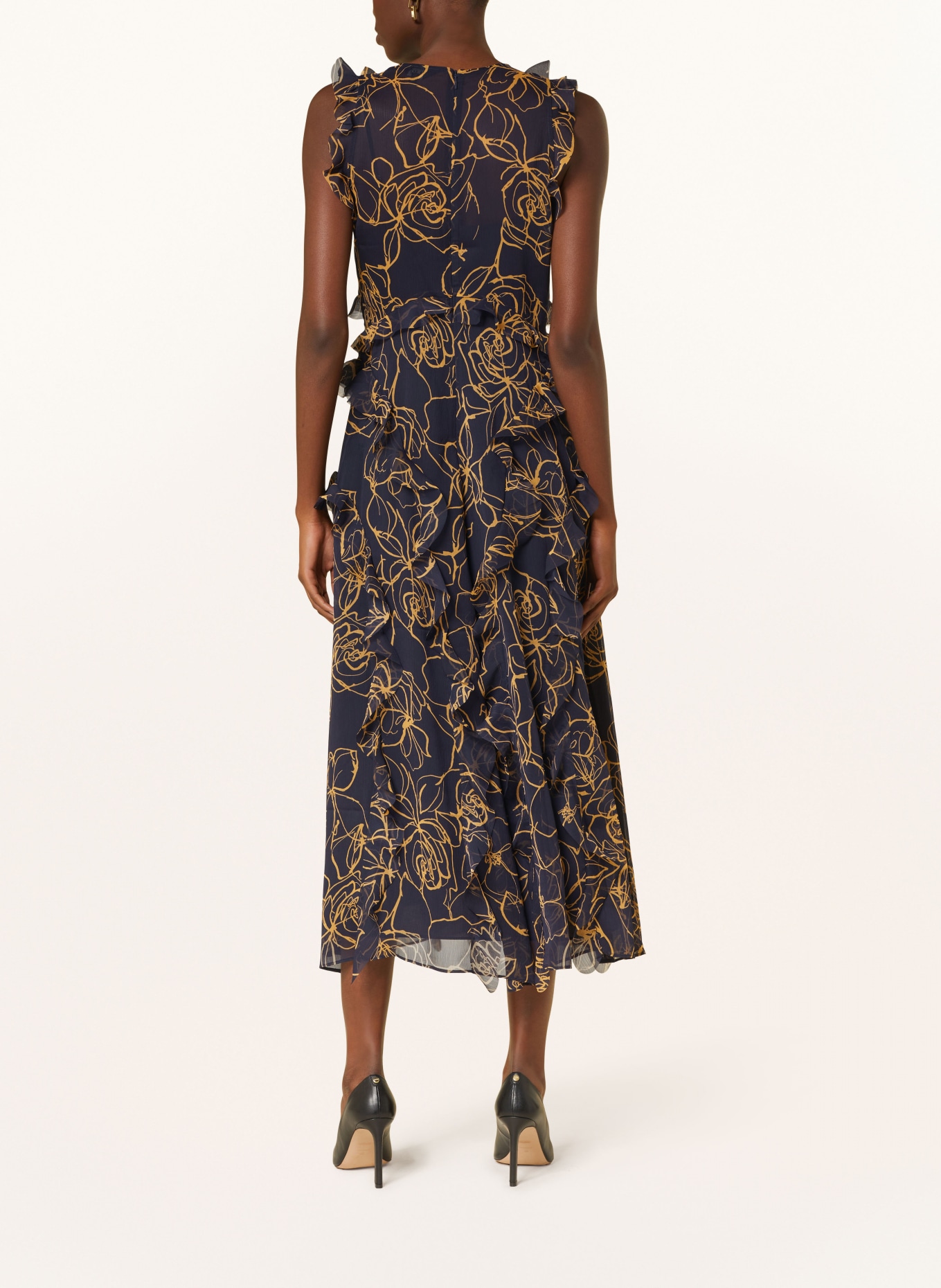 TED BAKER Dress RIZE with ruffles, Color: DARK BLUE/ DARK YELLOW (Image 3)