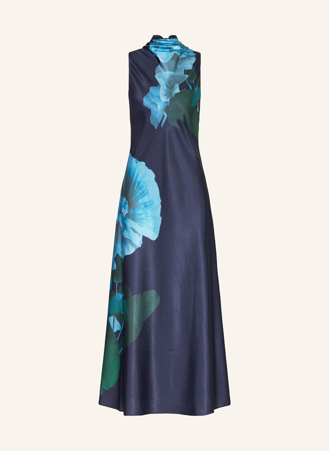 TED BAKER Satin dress TIMAVA, Color: DARK BLUE/ TURQUOISE/ GREEN (Image 1)