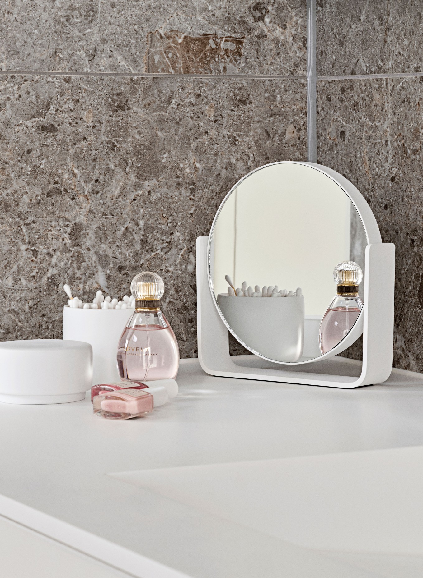 ZONE DENMARK Tischspiegel UME: WEISS