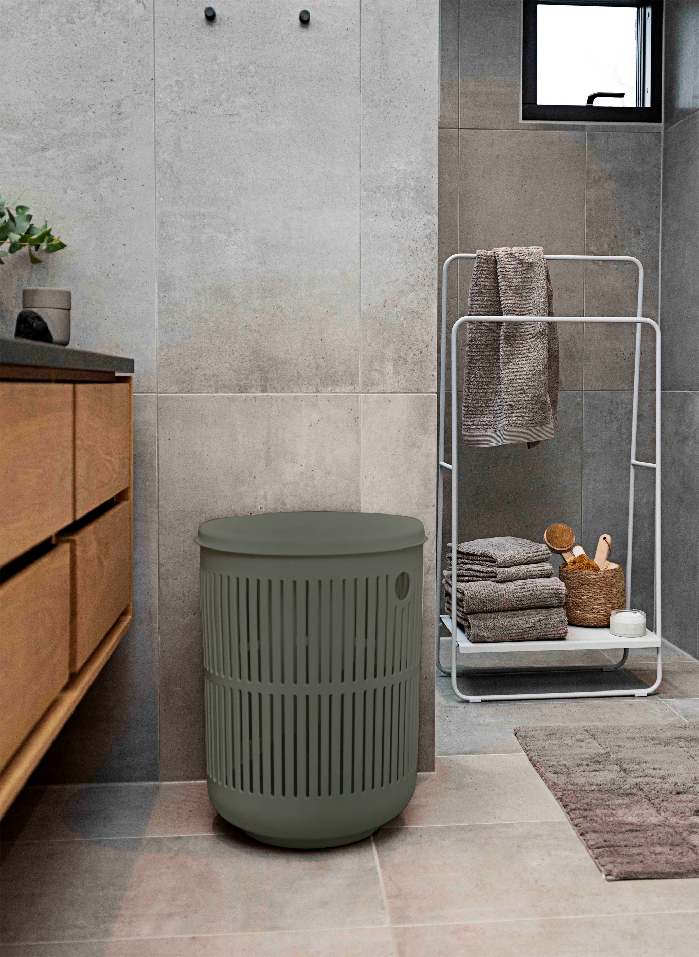 ZONE DENMARK Wäschekorb UME: OLIV