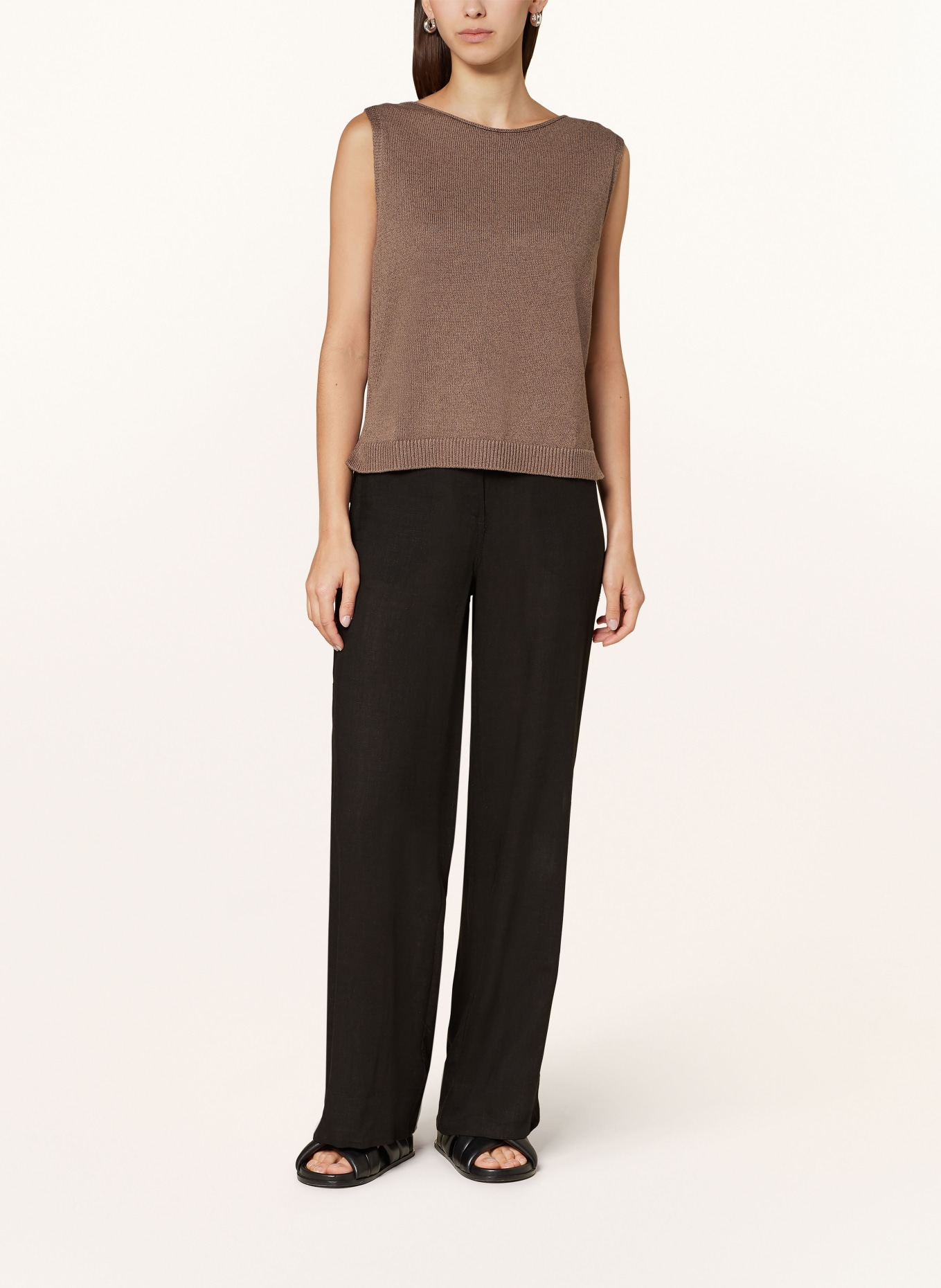 Marc O'Polo Knit top with linen, Color: BROWN (Image 2)