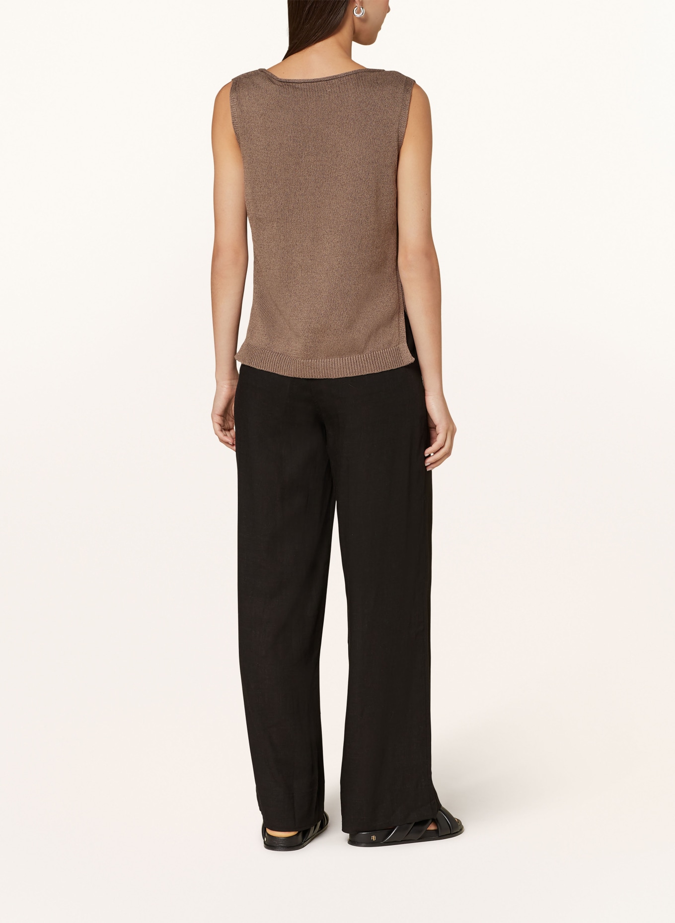 Marc O'Polo Knit top with linen, Color: BROWN (Image 3)