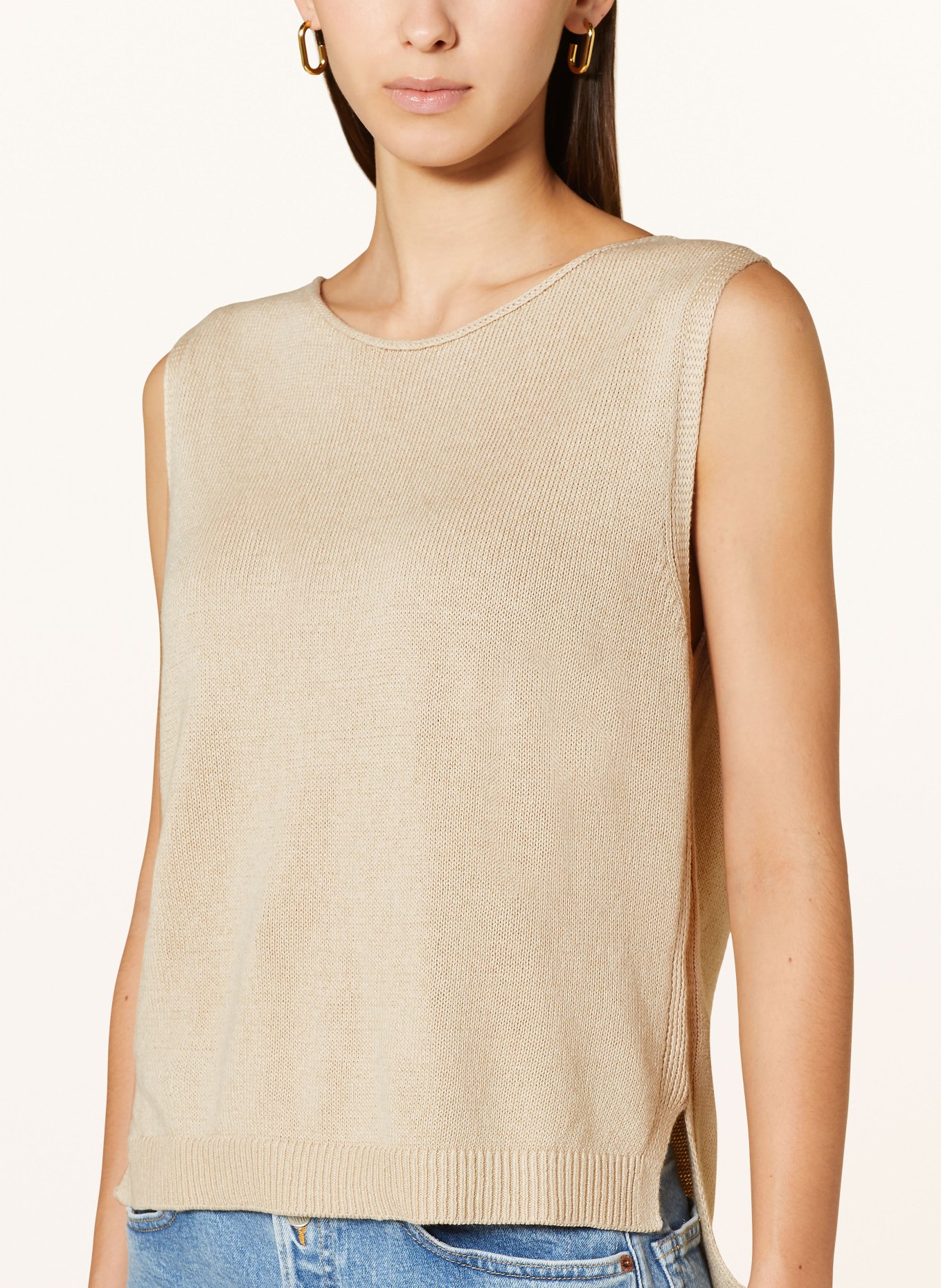 Marc O'Polo Knit top with linen, Color: BEIGE (Image 4)