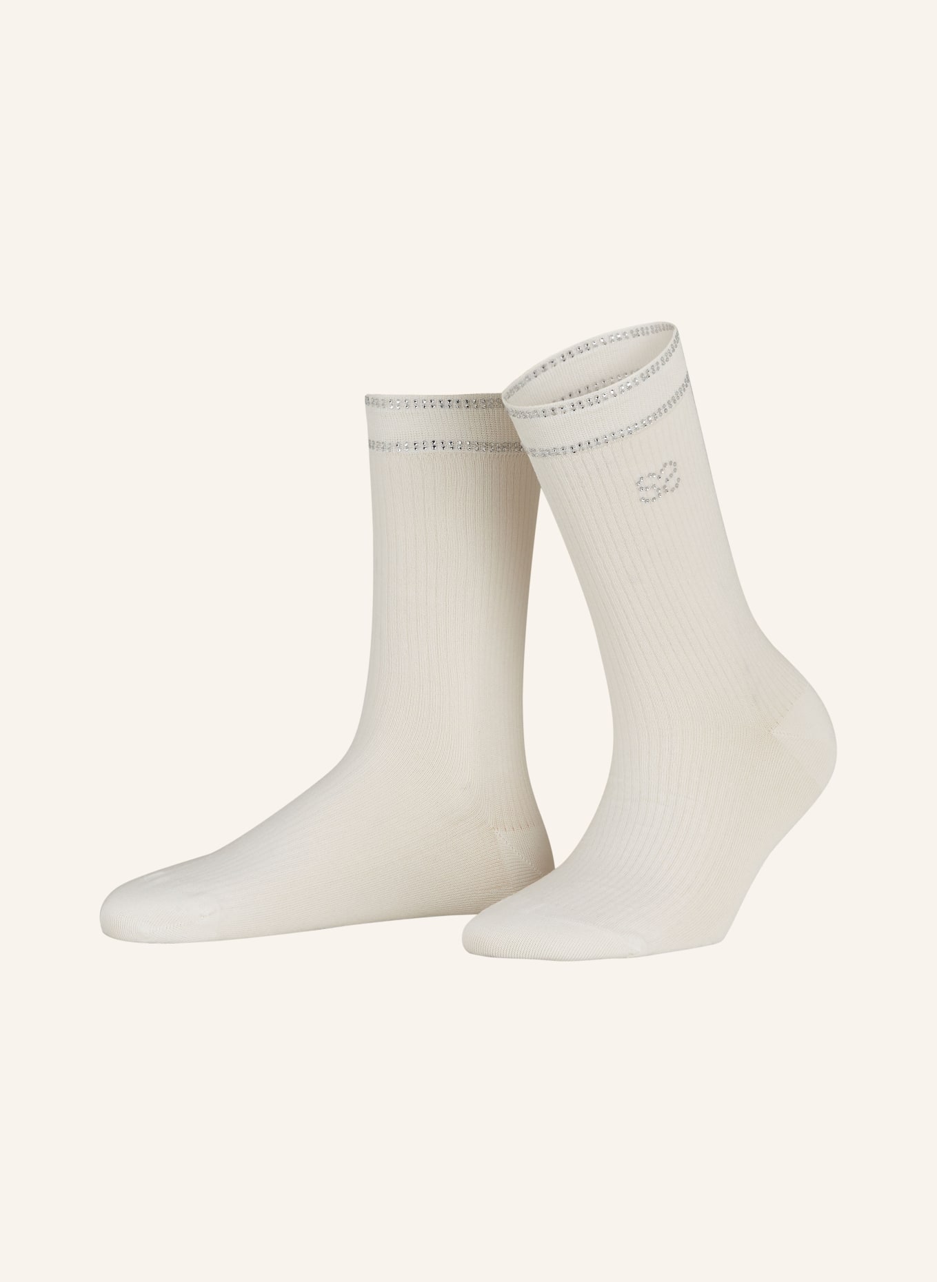 SANDRO Socken mit Schmucksteinen, Farbe: 10 WHITE (Bild 1)