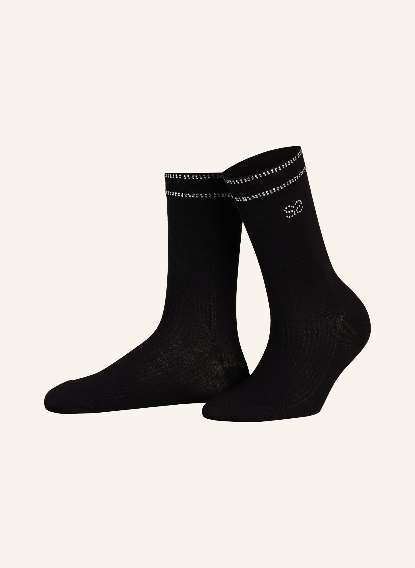 SANDRO Socken mit Schmucksteinen, Farbe: 20 BLACK (Bild 1)