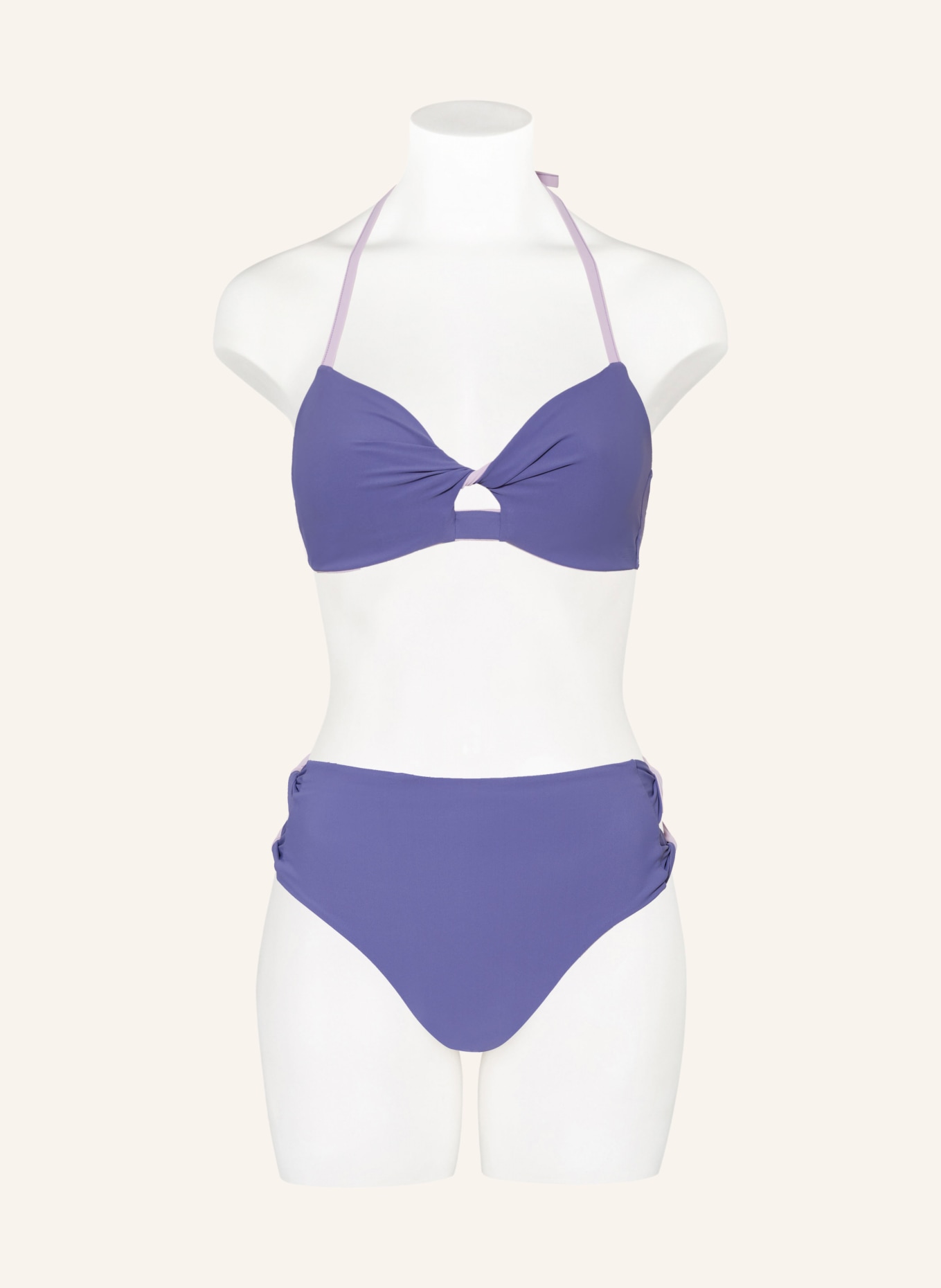 Passionata High-waist bikini bottoms ELLEN reversible, Color: LIGHT PURPLE/ PURPLE (Image 2)
