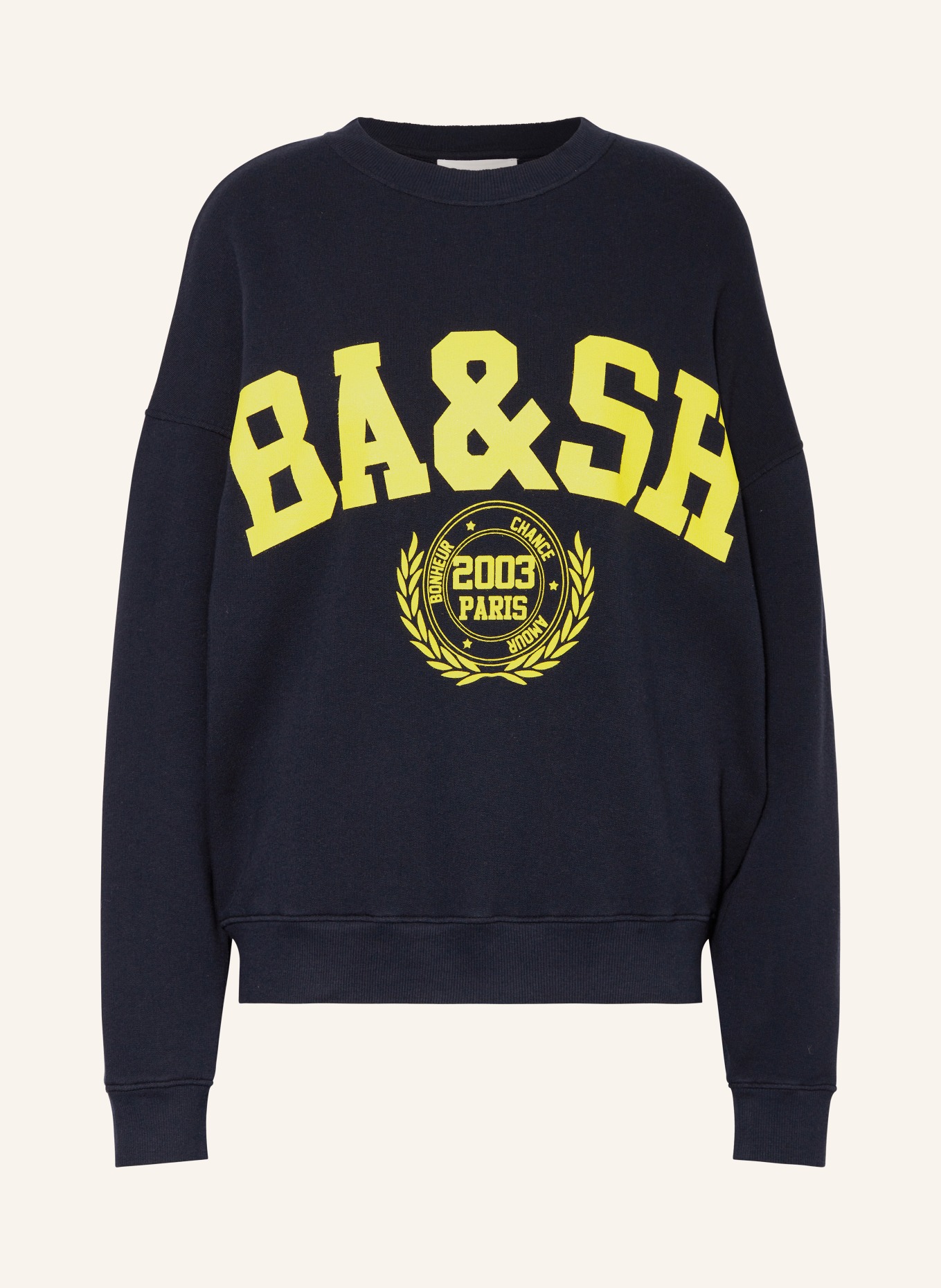 ba&sh Oversized-Sweatshirt BENJAMIN, Farbe: DUNKELBLAU/ GELB (Bild 1)