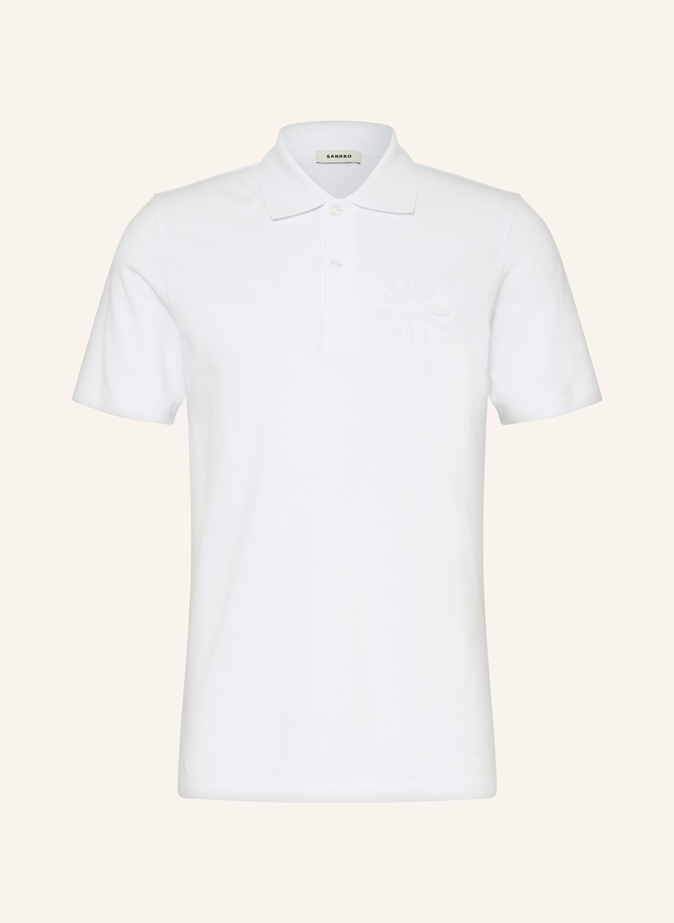 SANDRO Piqué-Poloshirt, Farbe: WEISS (Bild 1)