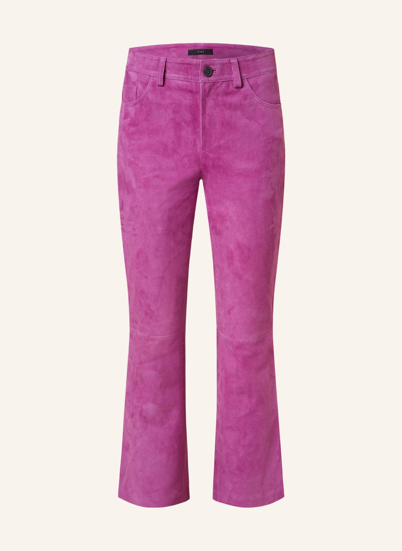 oui Leather trousers, Color: PURPLE (Image 1)