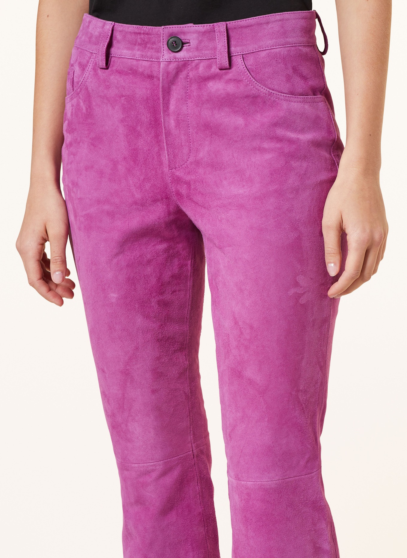 oui Leather trousers, Color: PURPLE (Image 5)
