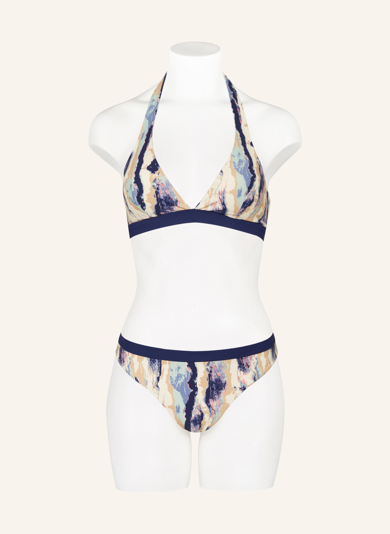FEMILET Basic bikini bottoms GRANADA, Color: CREAM/ DARK BLUE/ BEIGE (Image 2)