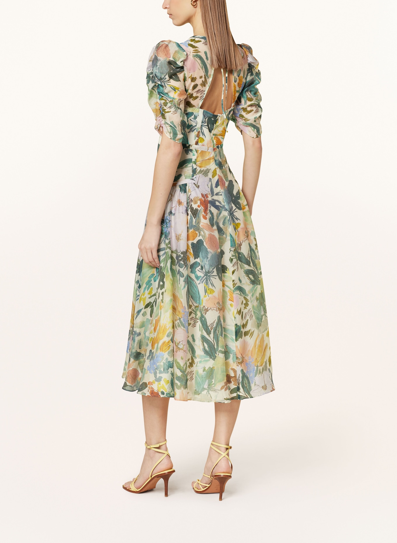 TED BAKER Dress MINCIA with cut-out, Color: ECRU/ GREEN/ PINK (Image 3)