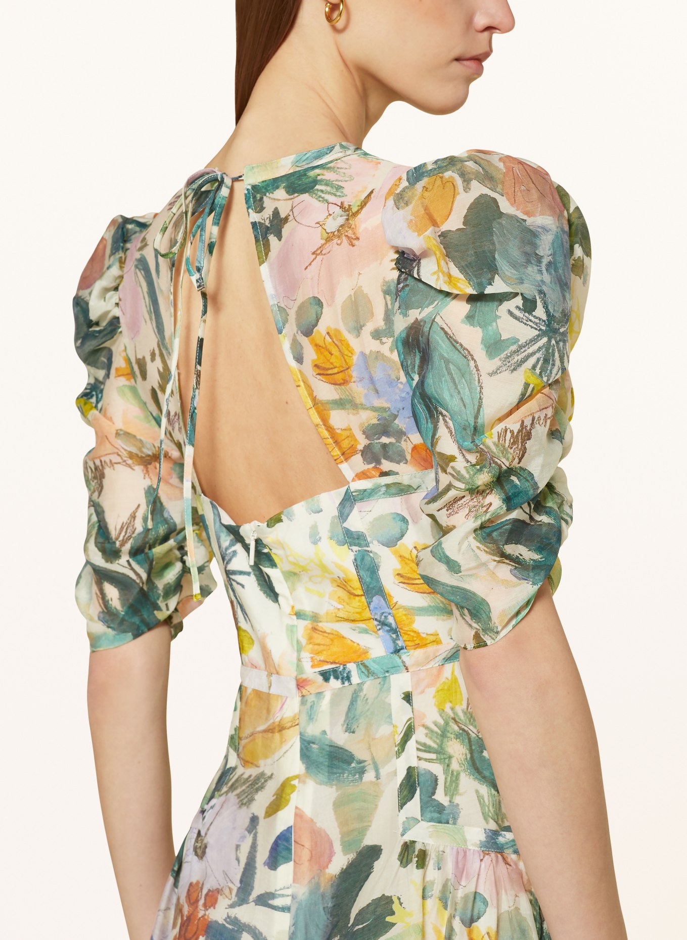 TED BAKER Dress MINCIA with cut-out, Color: ECRU/ GREEN/ PINK (Image 4)