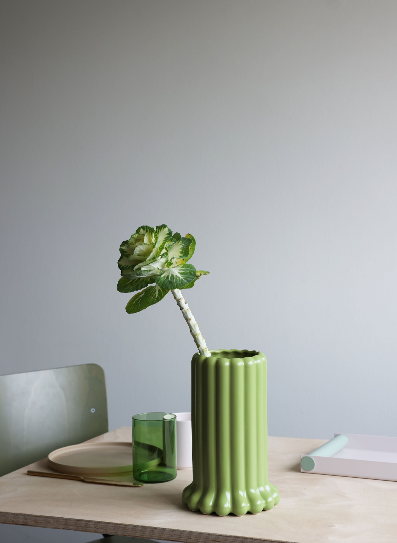 DESIGN LETTERS Vase, Color: LIGHT GREEN (Image 3)
