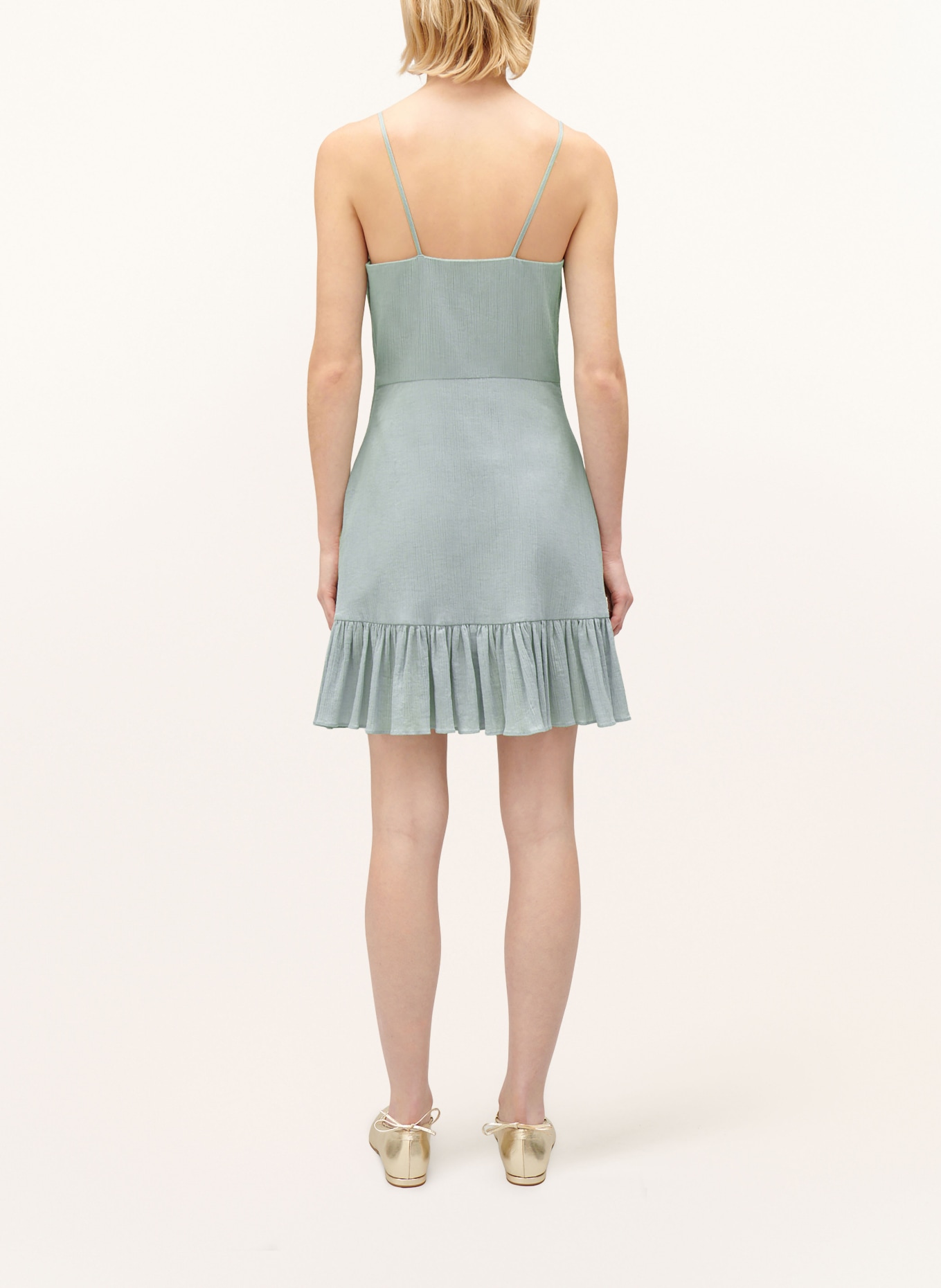 CLAUDIE PIERLOT Sukienka z falbankami, Kolor: JASNOZIELONY (Obrazek 3)