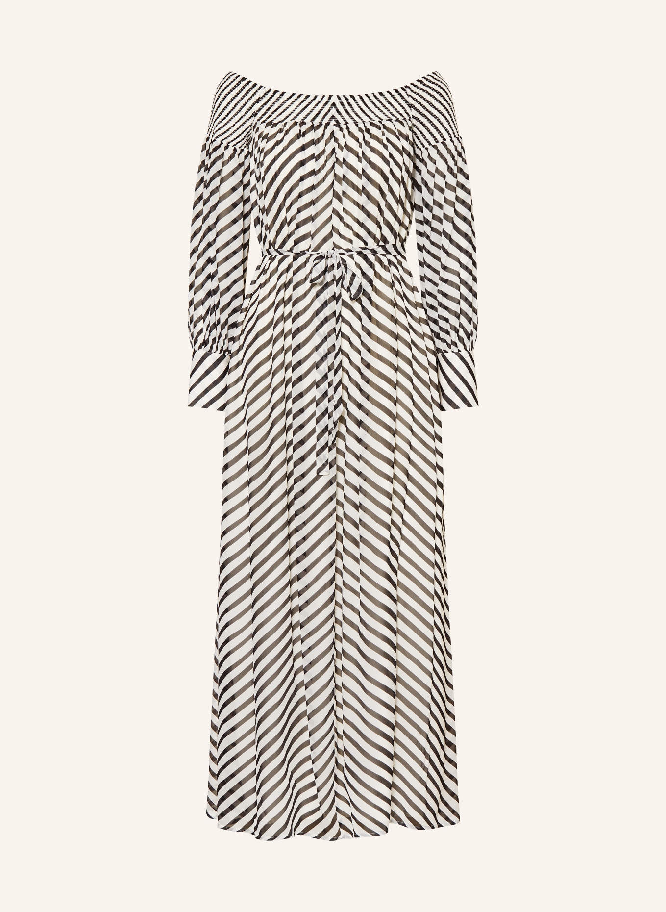 REISS Off-Shoulder-Kleid FABIA, Farbe: CREME/ SCHWARZ (Bild 1)