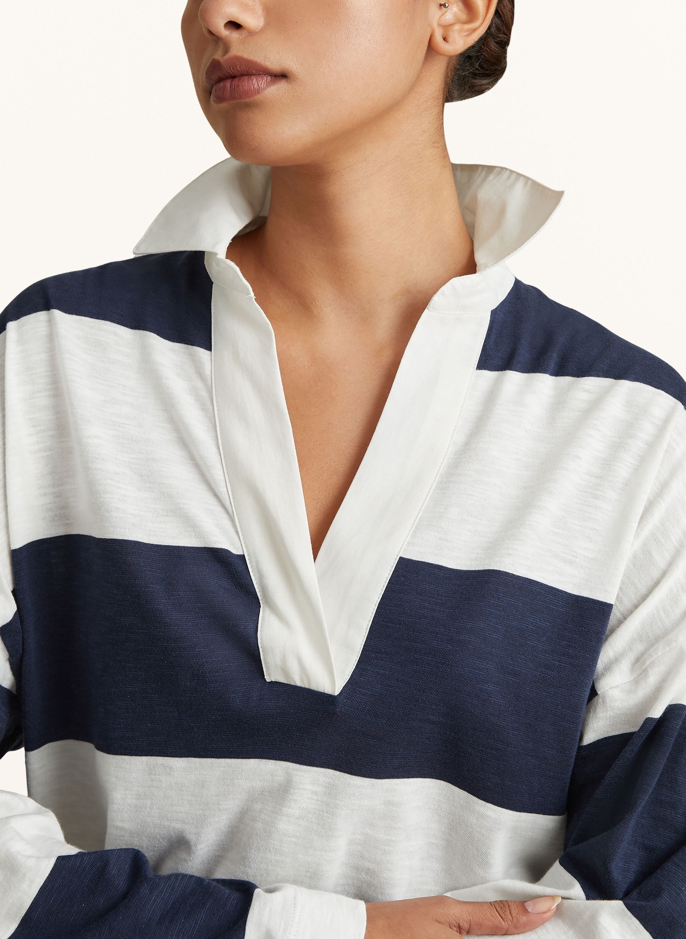 REISS Long sleeve shirt ABIGAIL, Color: DARK BLUE/ WHITE (Image 4)