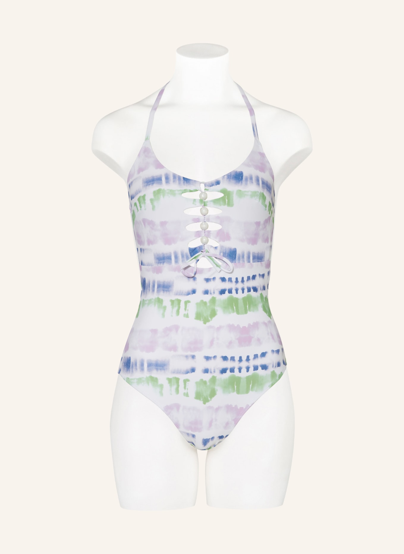 Passionata Halter neck-swimsuit AMBRE, Color: WHITE/ LIGHT PURPLE/ LIGHT GREEN (Image 2)