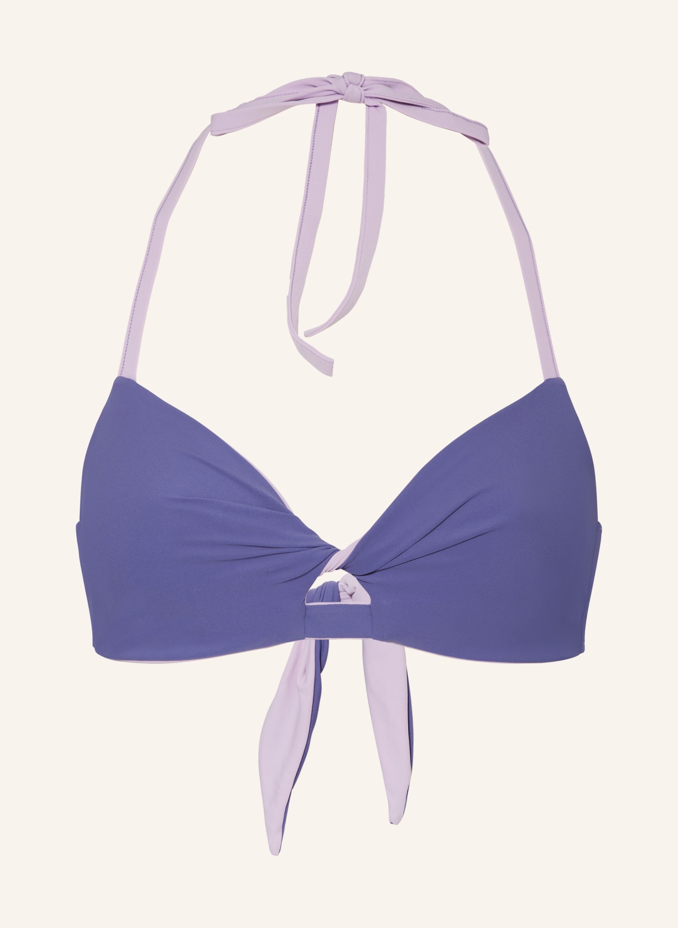 Passionata Halter neck bikini top ELLEN reversible, Color: LIGHT PURPLE/ PURPLE (Image 1)