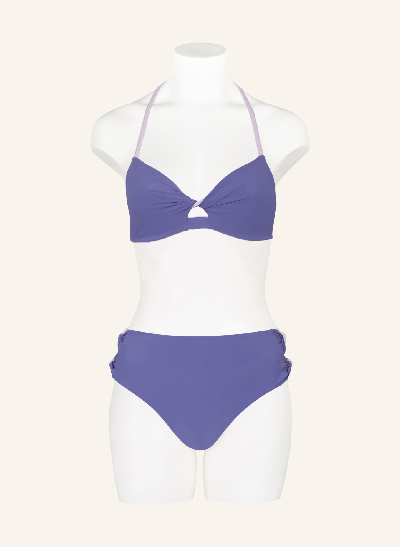 Passionata Halter neck bikini top ELLEN reversible, Color: LIGHT PURPLE/ PURPLE (Image 2)