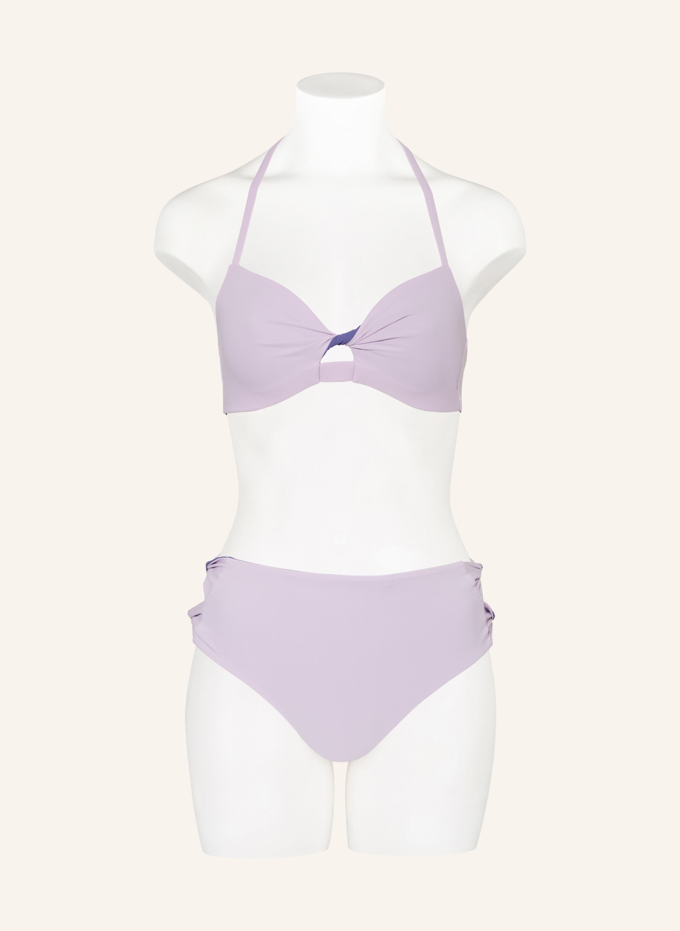 Passionata Halter neck bikini top ELLEN reversible, Color: LIGHT PURPLE/ PURPLE (Image 4)
