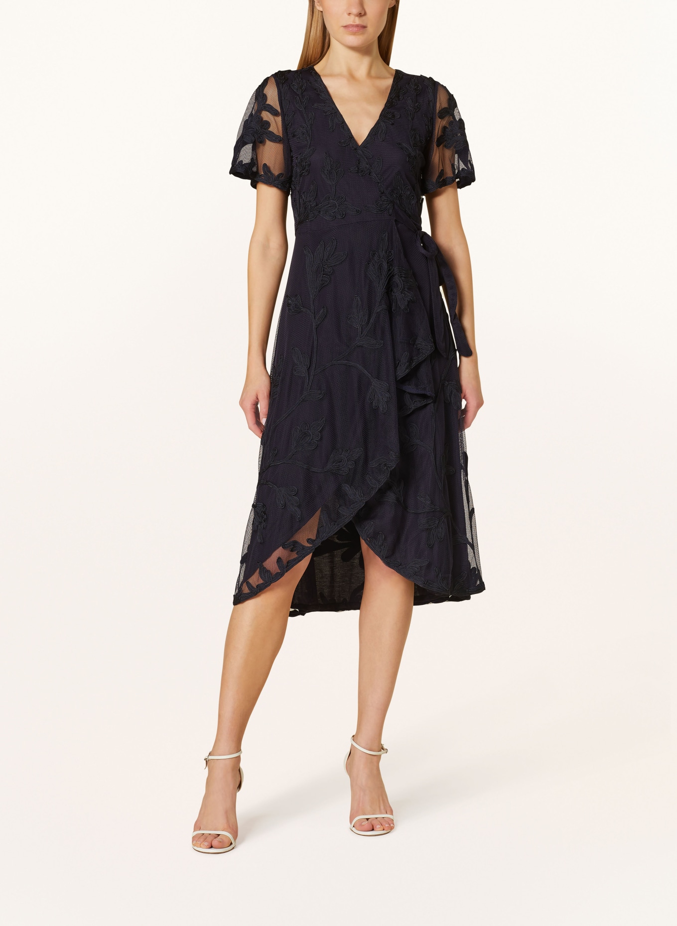 Phase Eight Wrap dress CLARA in mesh, Color: DARK BLUE (Image 2)