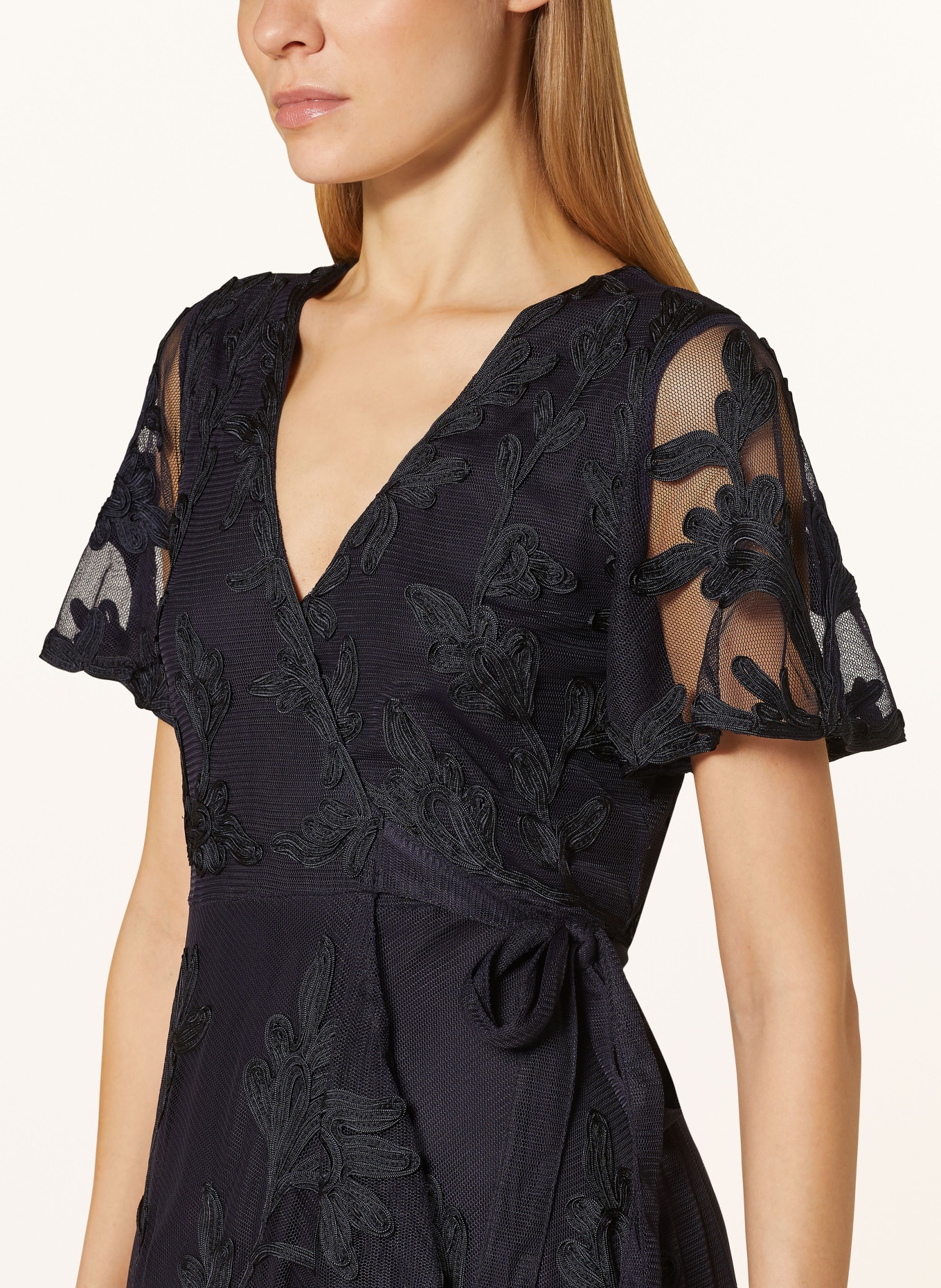 Phase Eight Wrap dress CLARA in mesh, Color: DARK BLUE (Image 4)