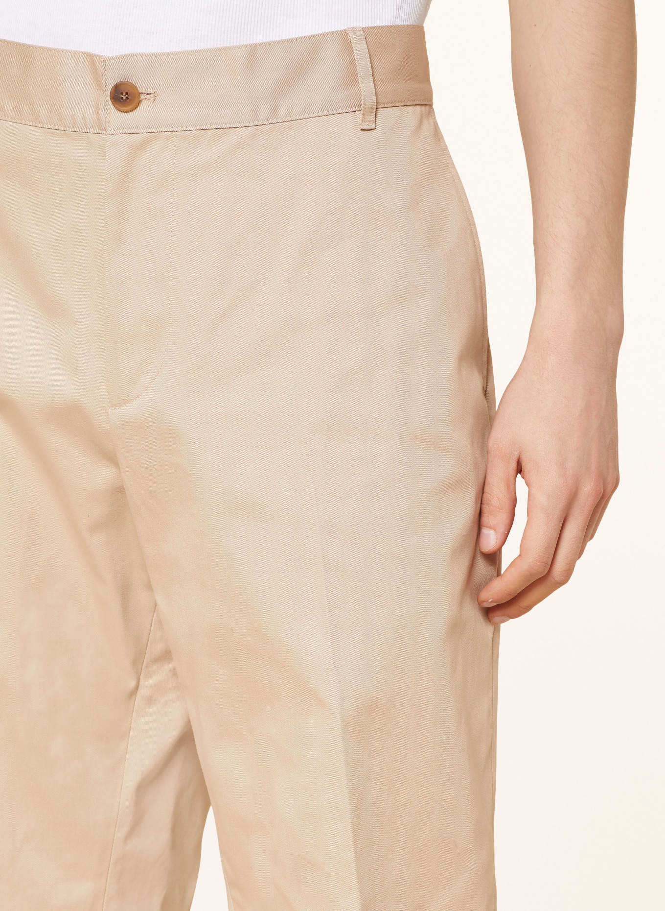 MAISON KITSUNÉ Chino kalhoty Straight Fit, Barva: BÉŽOVÁ (Obrázek 5)