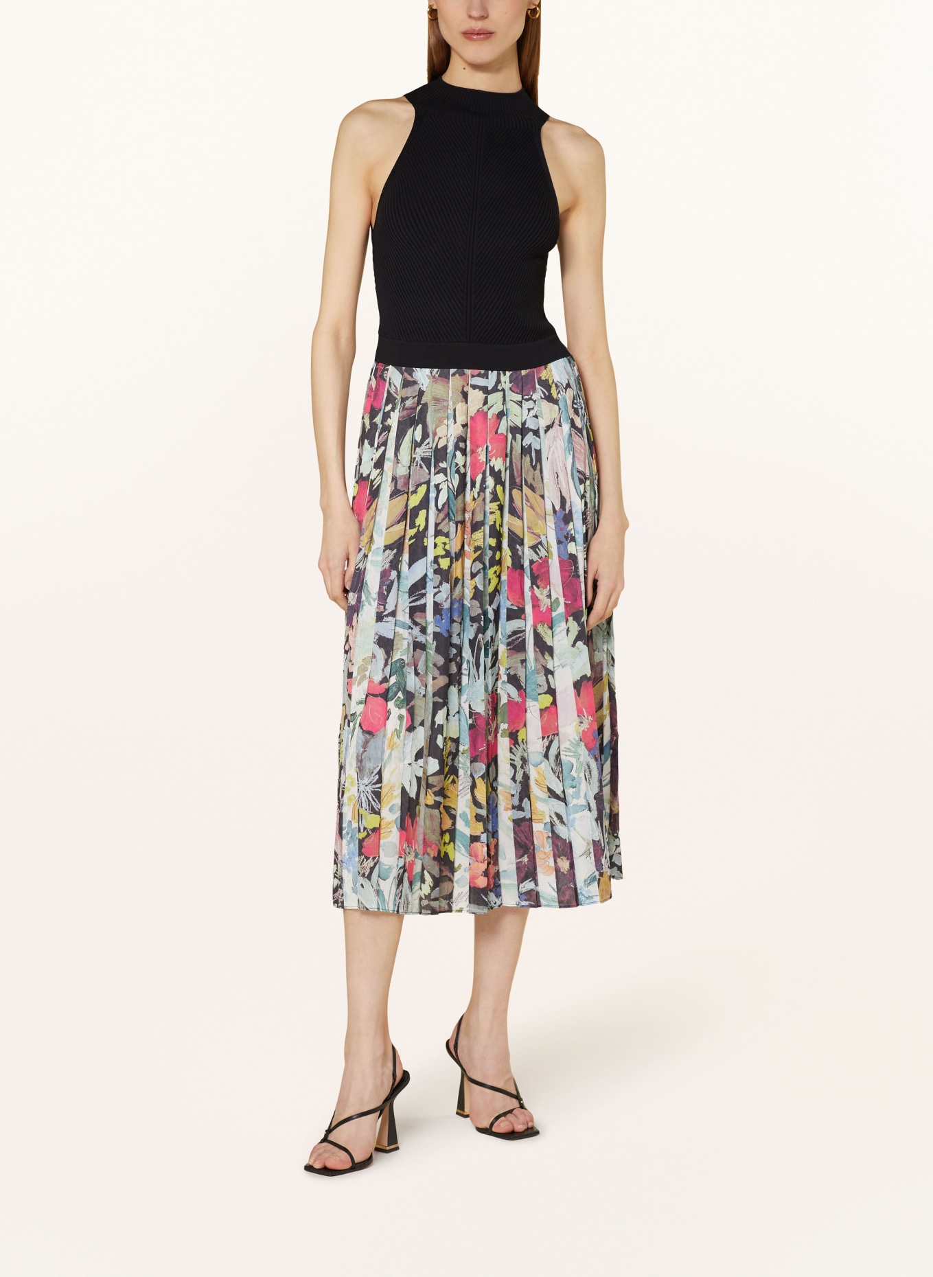 TED BAKER Dress CORINO in mixed materials, Color: BLACK/ GREEN (Image 2)