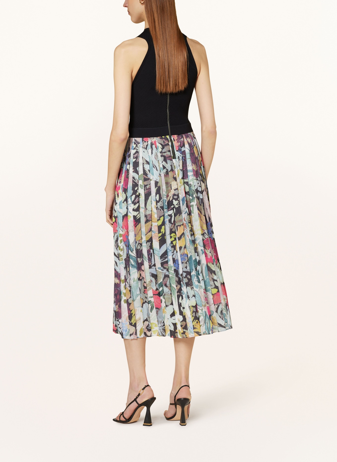 TED BAKER Dress CORINO in mixed materials, Color: BLACK/ GREEN (Image 3)