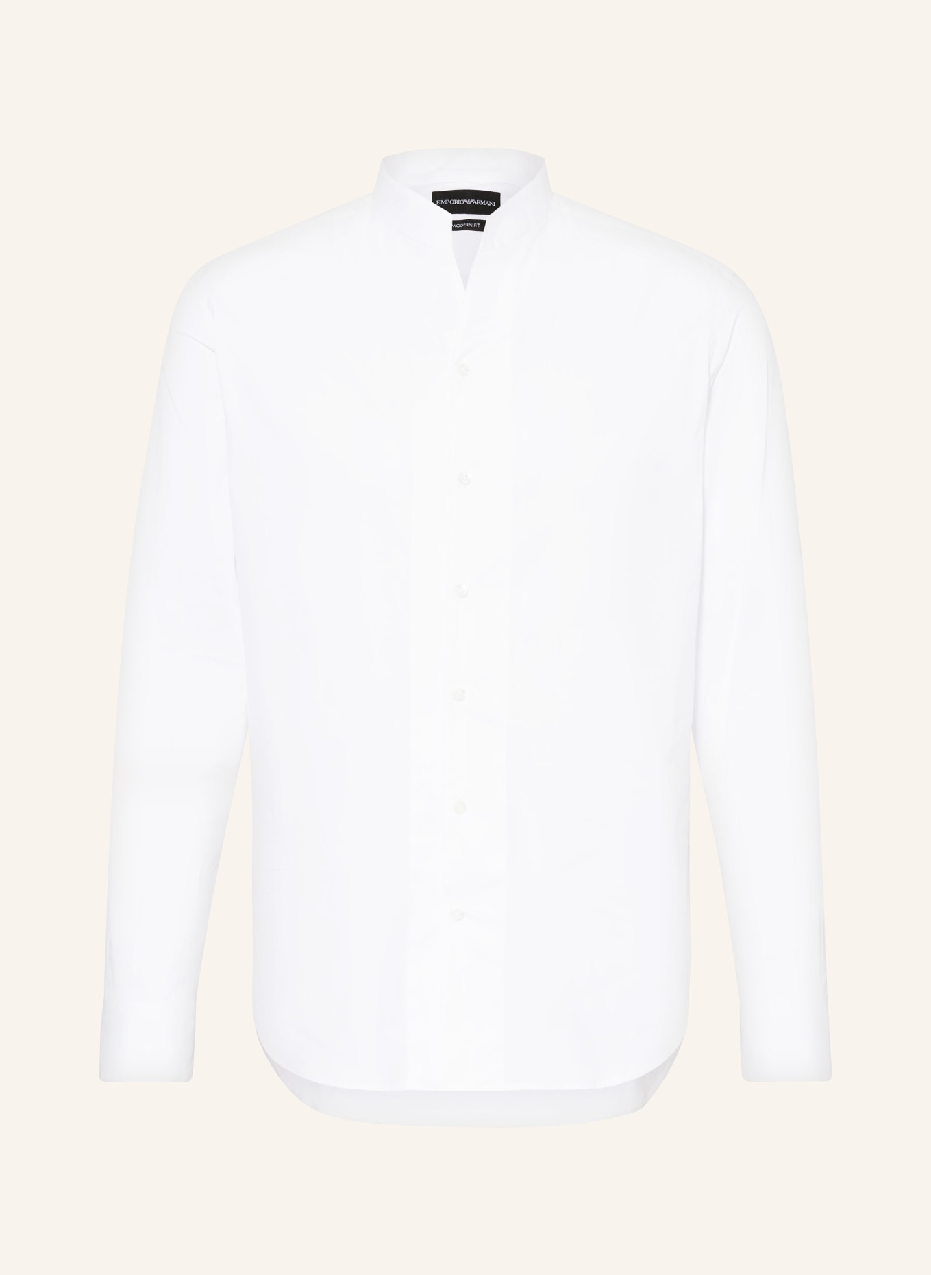 EMPORIO ARMANI Shirt modern fit with stand-up collar, Color: WHITE (Image 1)