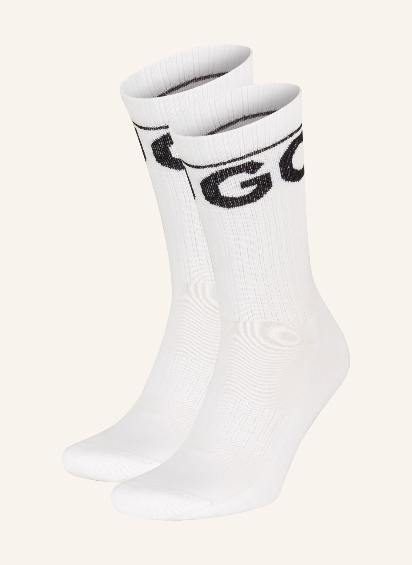 HUGO Ponožky, sada 2 párů RIB ICONIC, Barva: 100 WHITE (Obrázek 1)