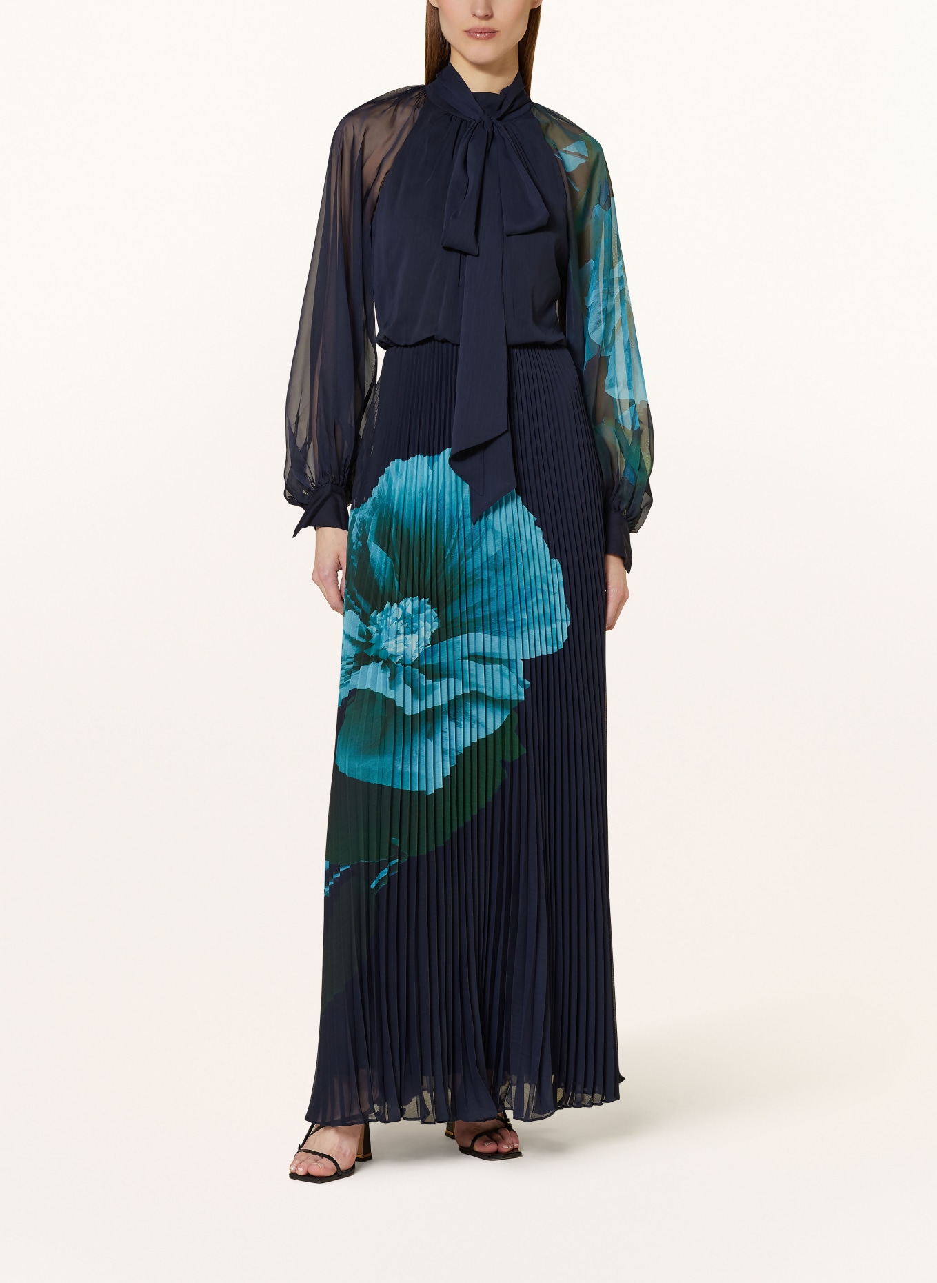 TED BAKER Sukienka z kokardą MANAMI z plisami, Kolor: GRANATOWY/ TURKUSOWY/ ZIELONY (Obrazek 2)