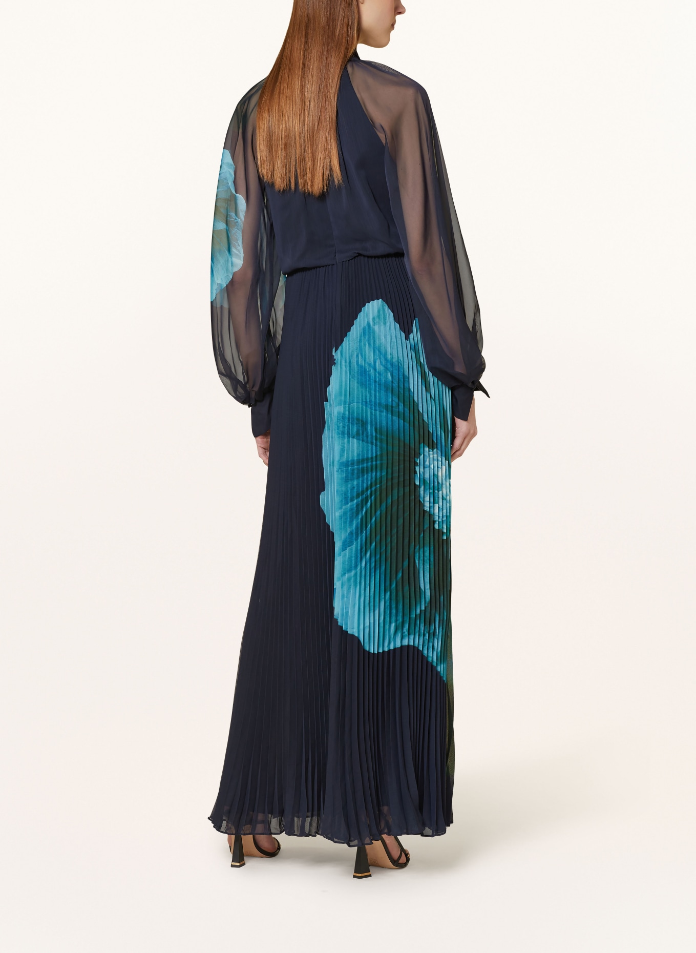 TED BAKER Sukienka z kokardą MANAMI z plisami, Kolor: GRANATOWY/ TURKUSOWY/ ZIELONY (Obrazek 3)