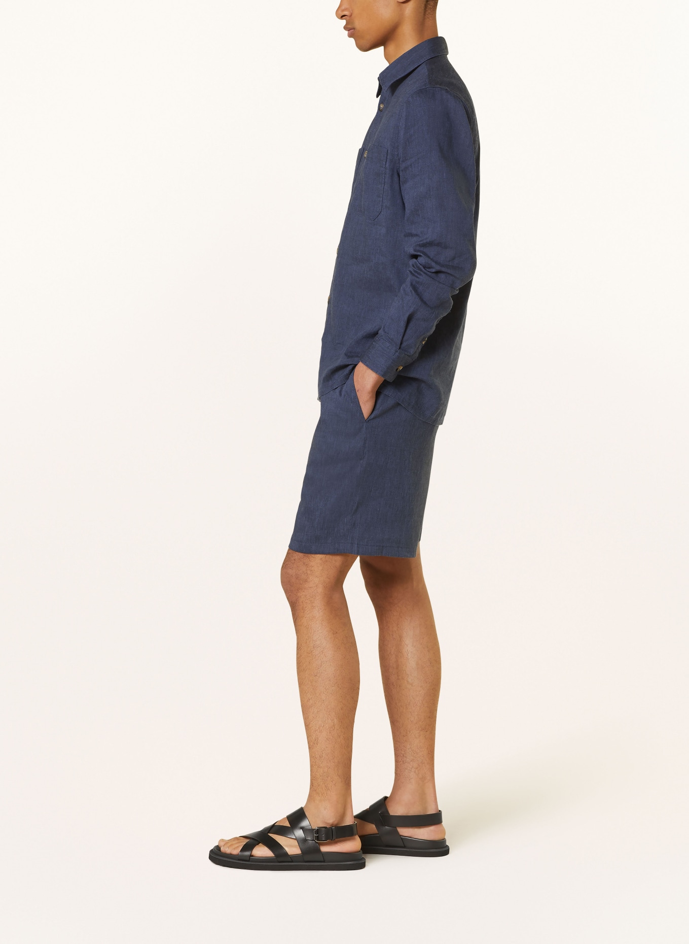 TED BAKER Shorts BRIXTUN with linen, Color: DARK BLUE (Image 4)