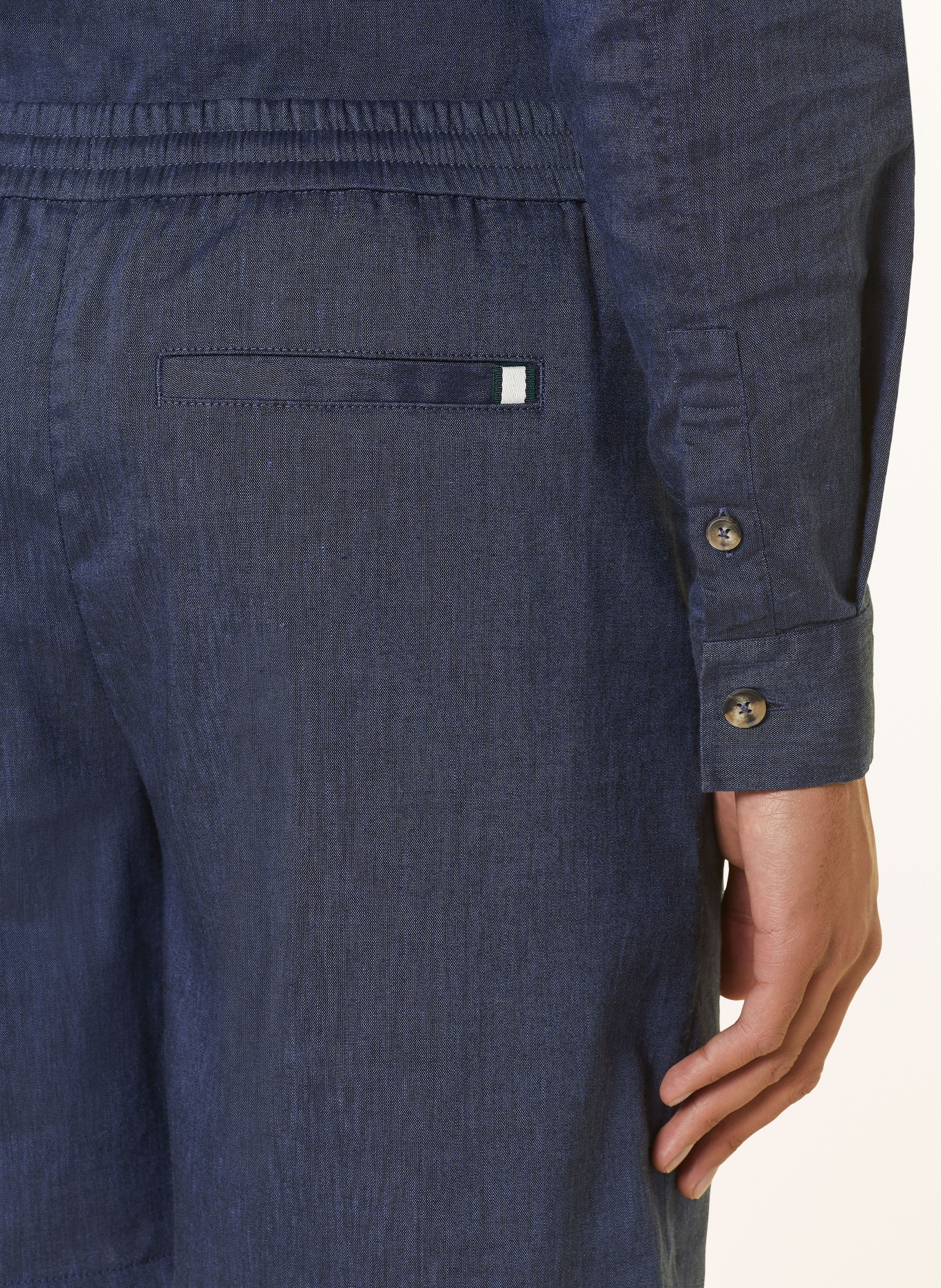 TED BAKER Shorts BRIXTUN with linen, Color: DARK BLUE (Image 6)