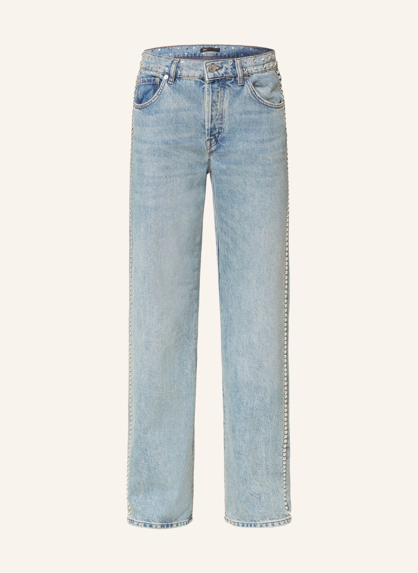 maje Straight Jeans mit Nieten, Farbe: 0201 BLUE (Bild 1)