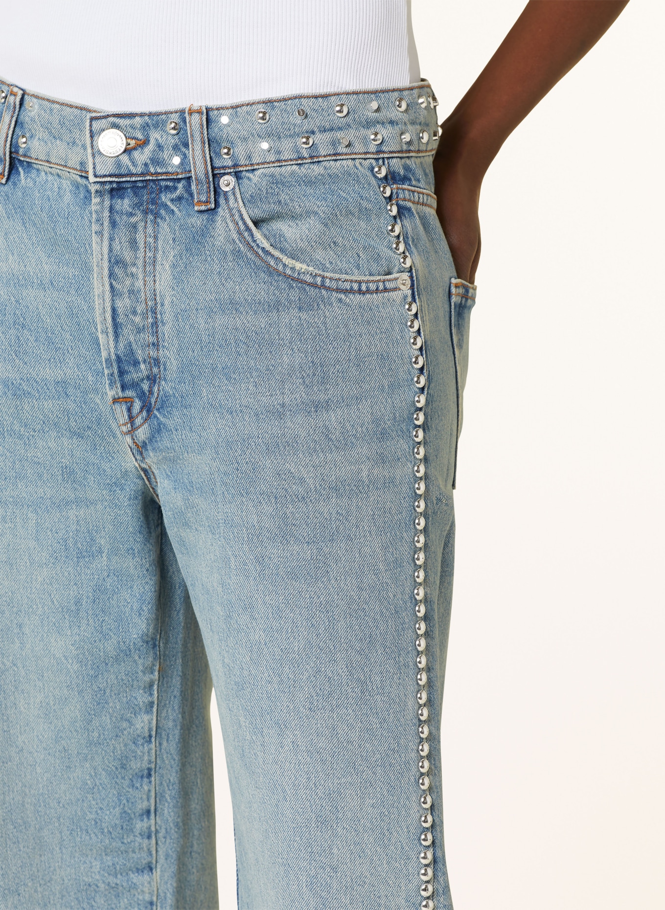 maje Straight Jeans mit Nieten, Farbe: 0201 BLUE (Bild 5)