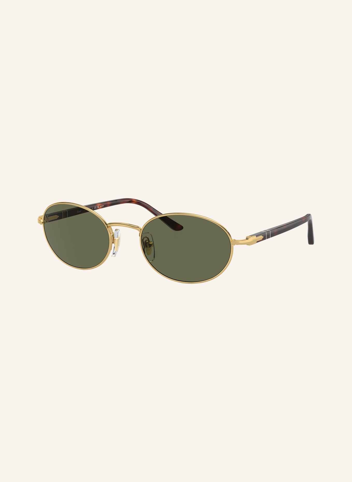 Persol Sunglasses PO1018S, Color: 515/58 - GOLD/GREEN POLARIZED (Image 1)
