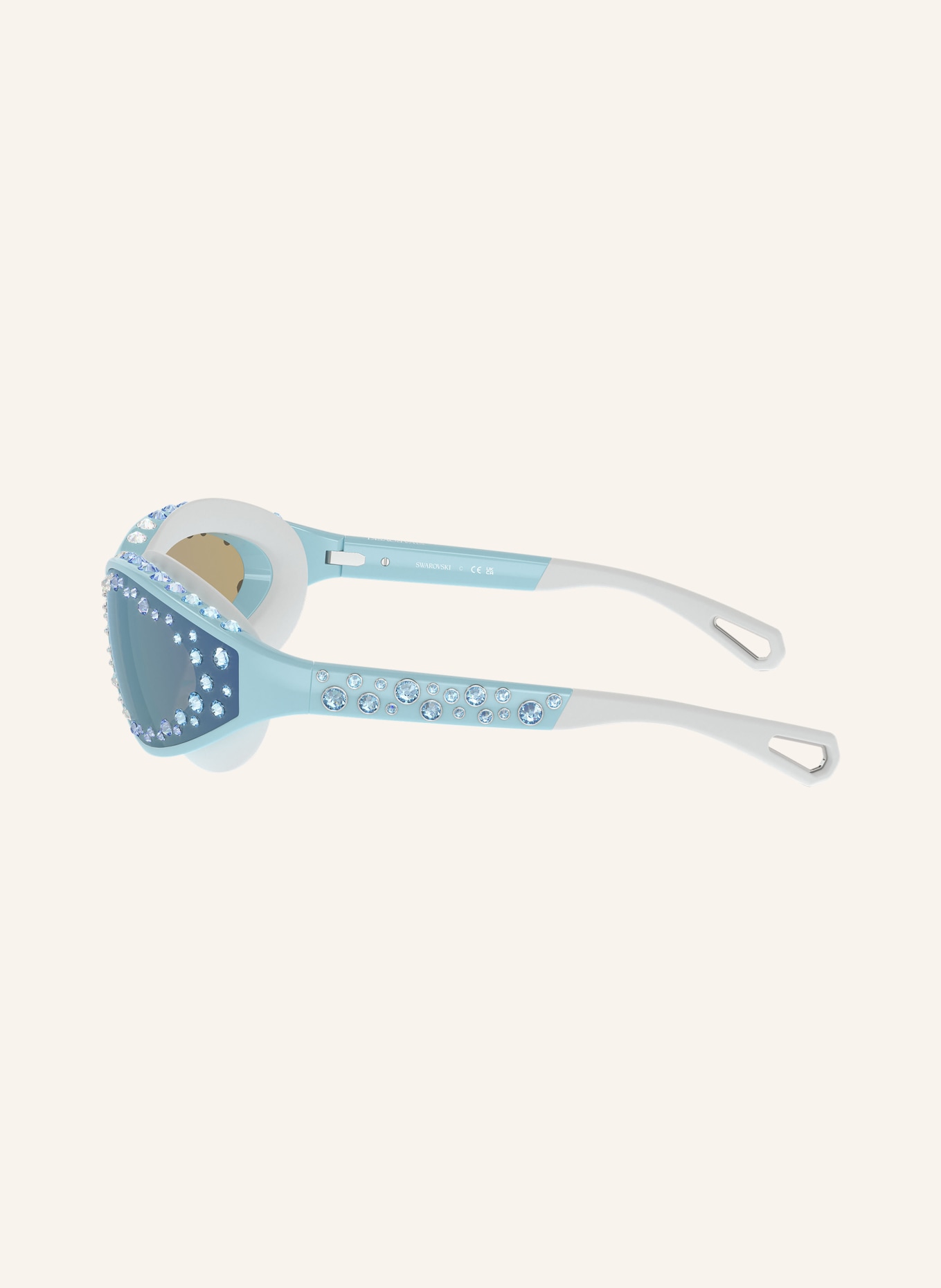 SWAROVSKI Sunglasses SK6024 with decorative gems, Color: 105255 BLUE/BLUE MIRRORED (Image 3)